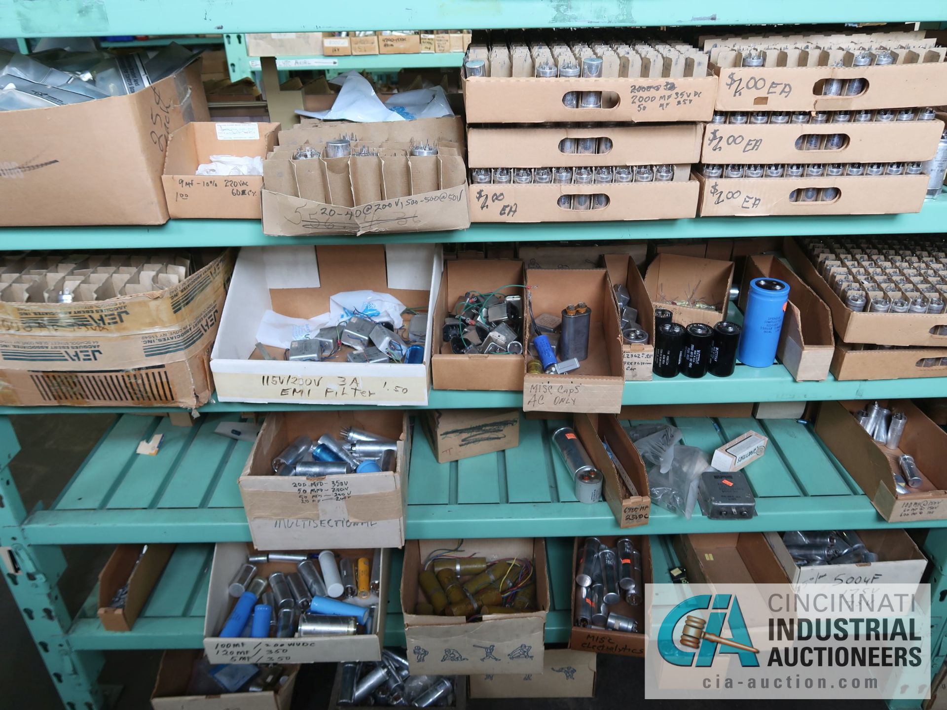 CONTENTS OF (5) RACKS INCLUDING MISCELLANEOUS CAPACITORS **NO RACKS** - Image 14 of 26