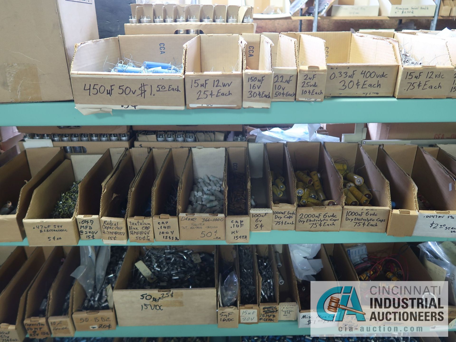 CONTENTS OF (5) RACKS INCLUDING MISCELLANEOUS CAPACITORS **NO RACKS** - Image 18 of 26