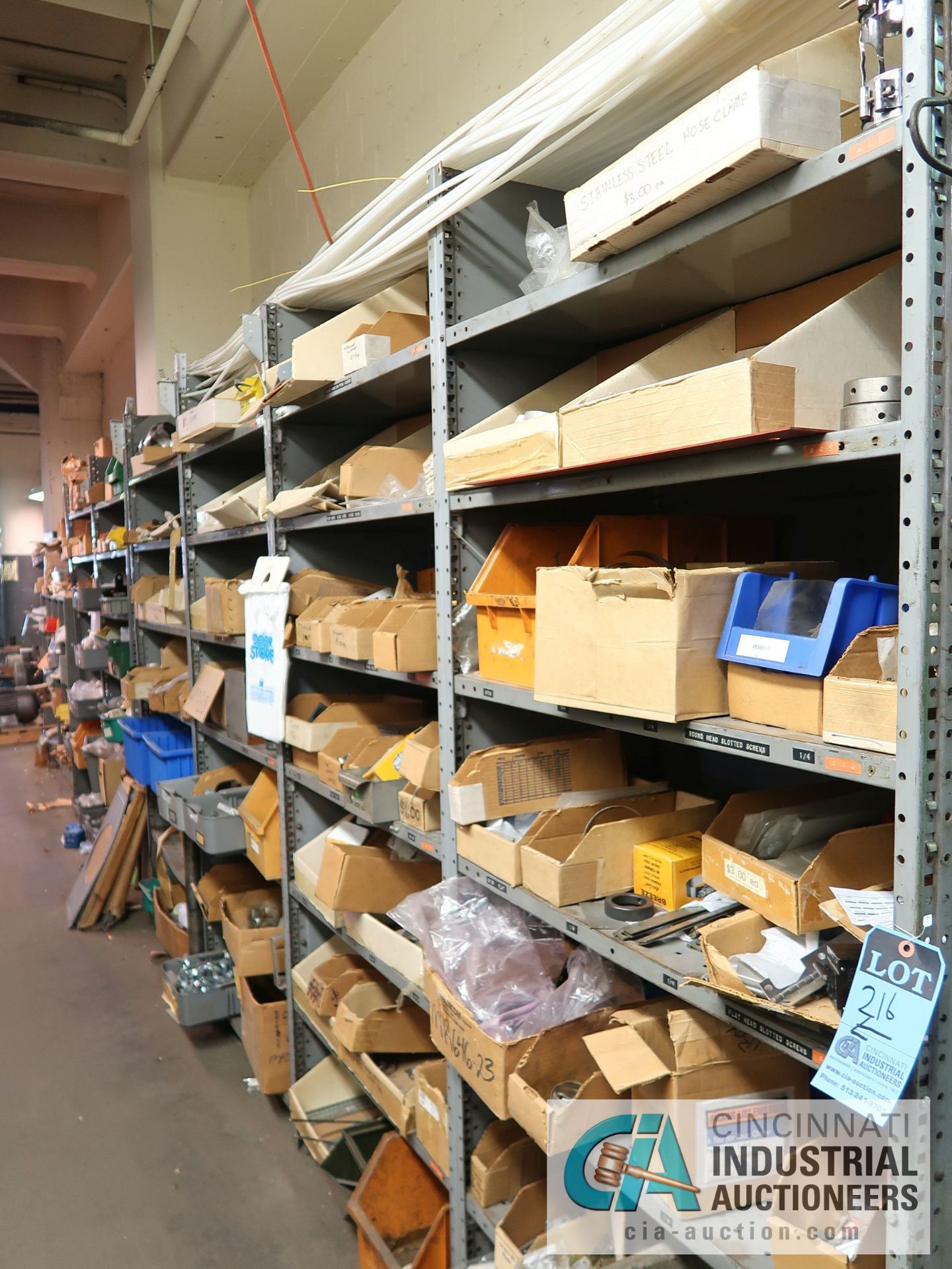 CONTENTS OF (7) SHELVES INCLUDING MISCELLANEOUS BRACKETS, CLAMPS, HINGES **NO SHELVES** - Image 19 of 19