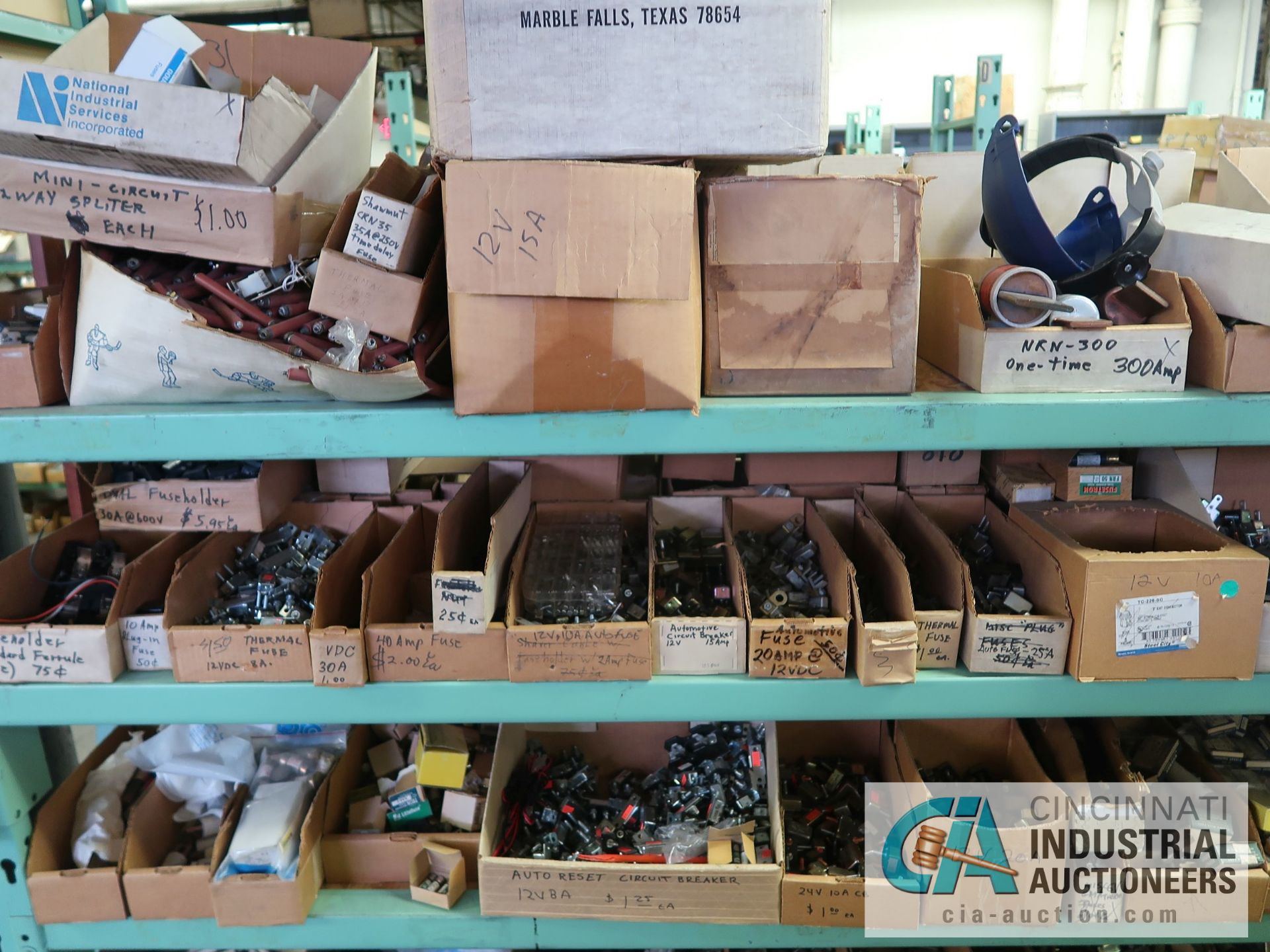 CONTENTS OF (4) RACKS INCLUDING MISCELLANEOUS FUSES, FUSE HOLDERS, HEAT SINKS **NO RACKS** - Image 3 of 24