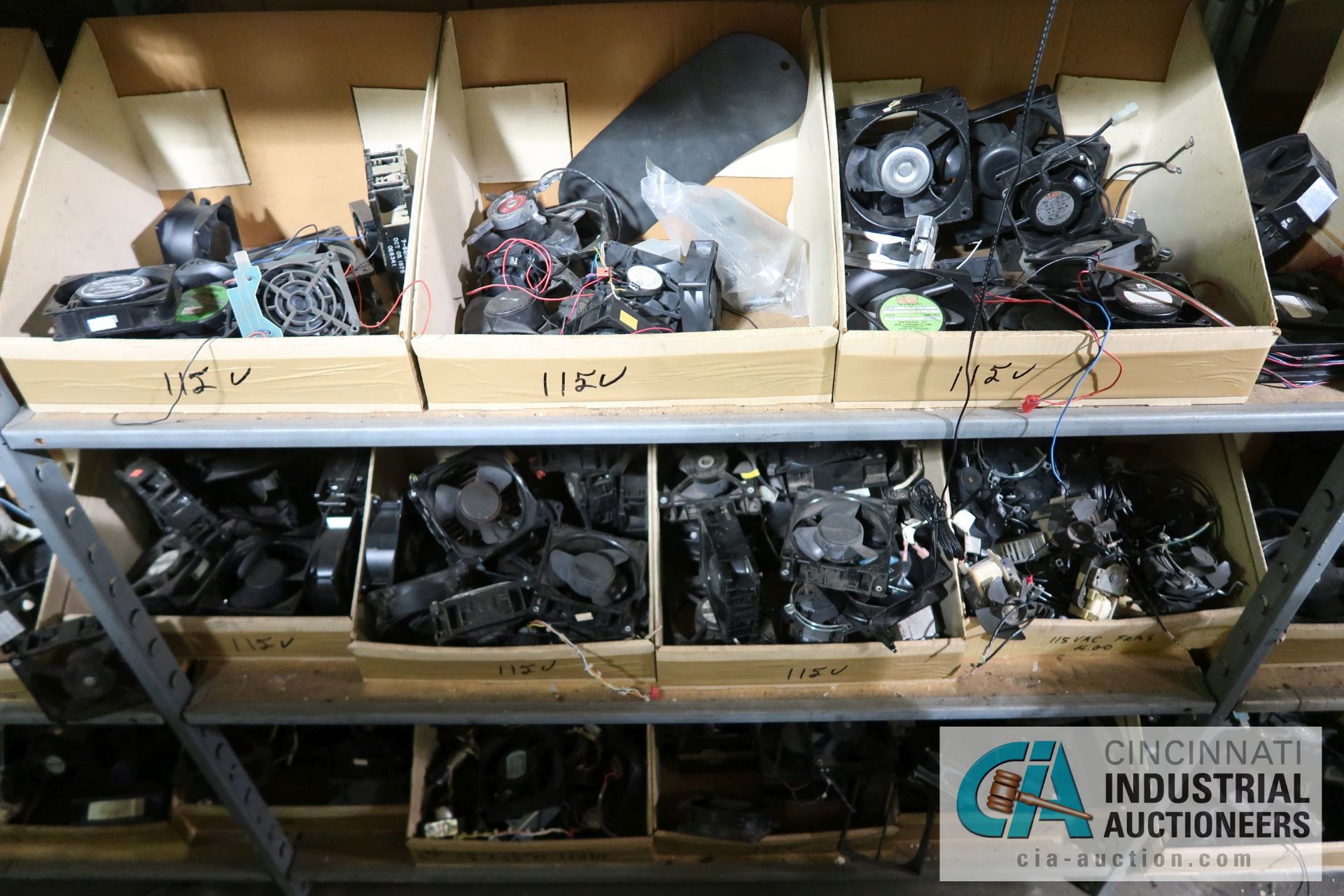 (LOT) LARGE QUANTITY OF COMPUTER FANS OF ALL SIZES ON (7) SECTIONS SHELVING - Image 8 of 21