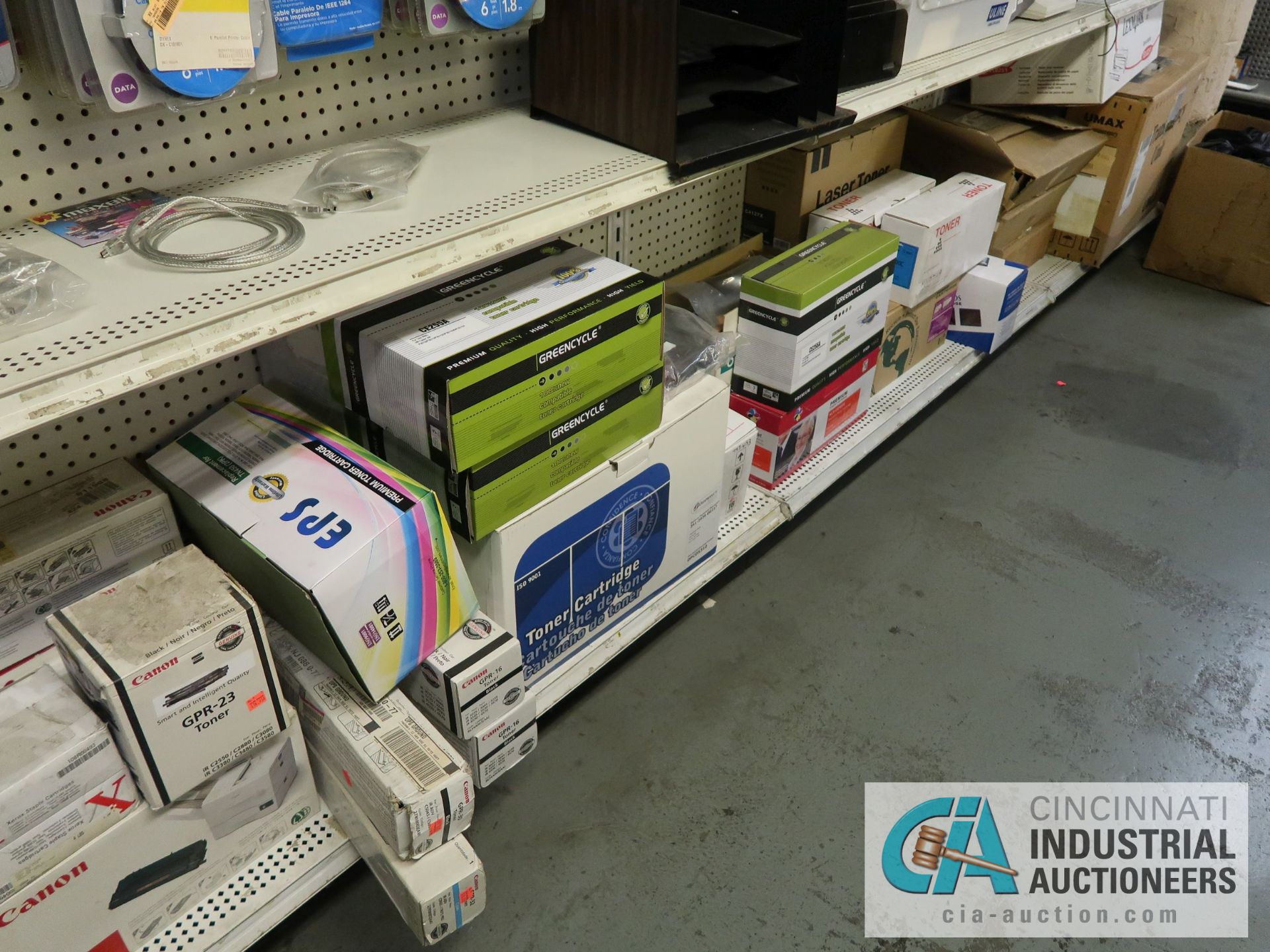 (LOT) CONTENTS OF DISPLAY RACKS INCLUDING TONERS, CELL PHONE HOLDERS AND CASES, PRINTER CABLES, - Image 7 of 7