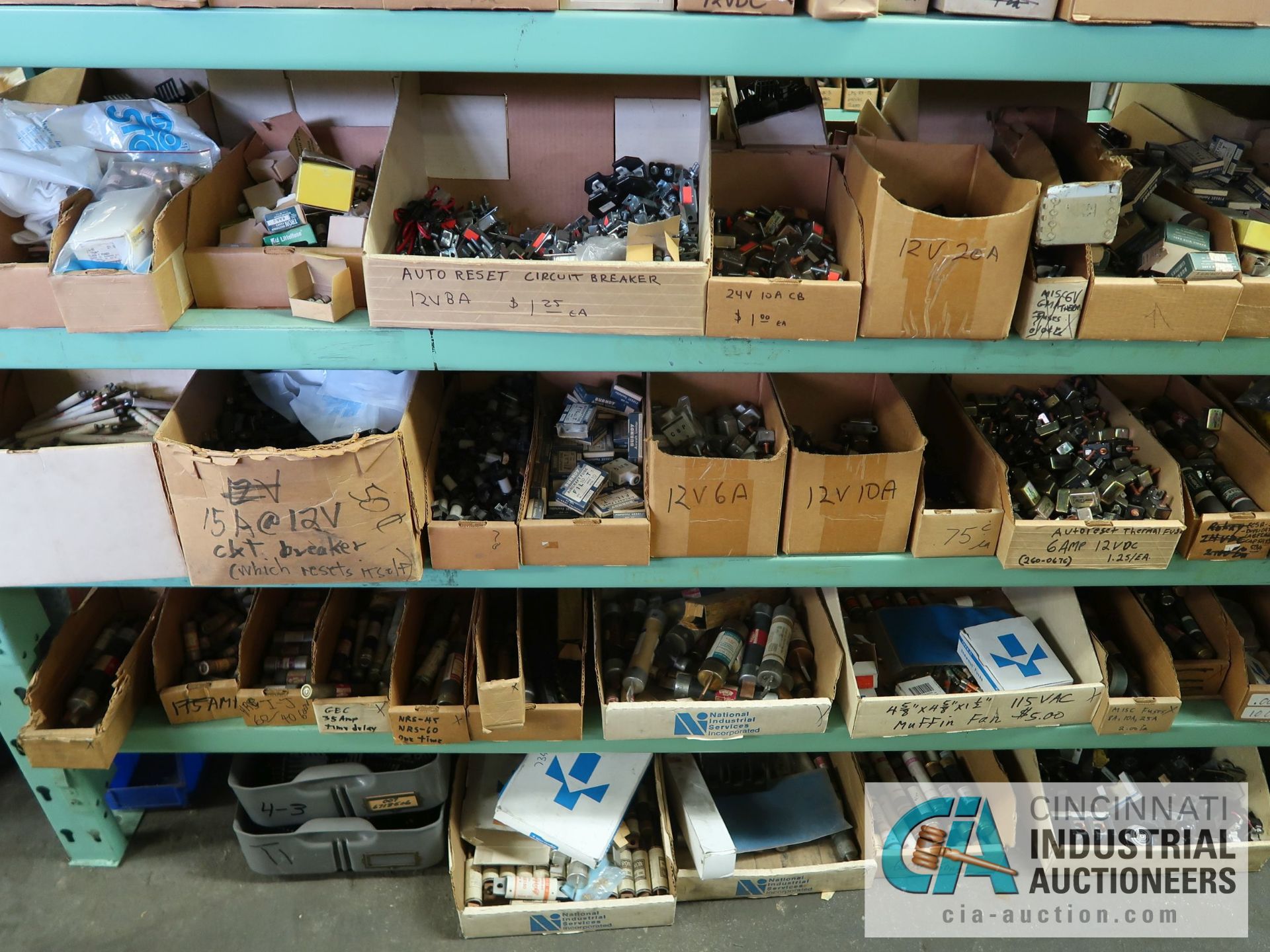 CONTENTS OF (4) RACKS INCLUDING MISCELLANEOUS FUSES, FUSE HOLDERS, HEAT SINKS **NO RACKS** - Image 4 of 24
