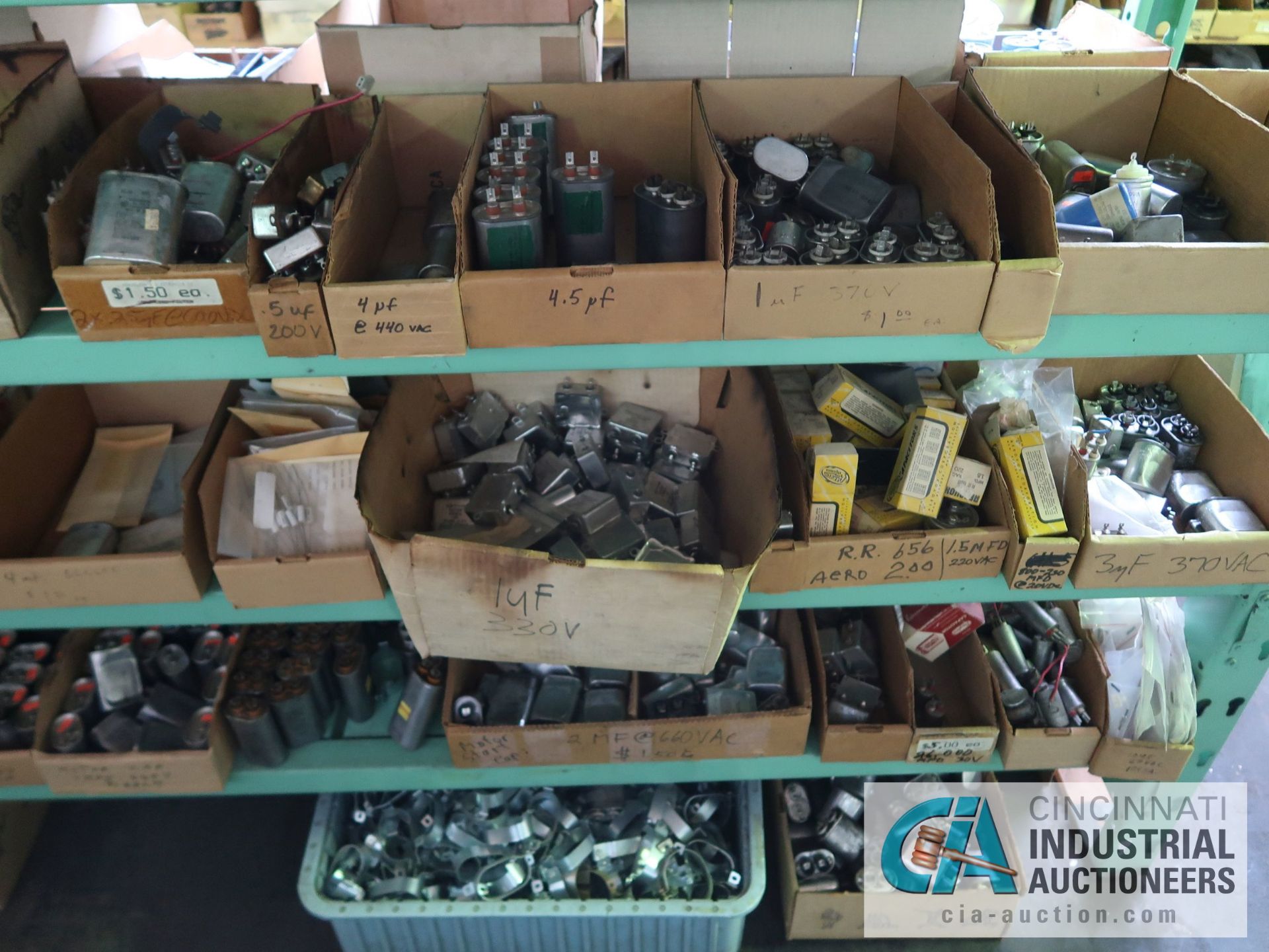 CONTENTS OF (5) RACKS INCLUDING MISCELLANEOUS CAPACITORS **NO RACKS** - Image 34 of 56