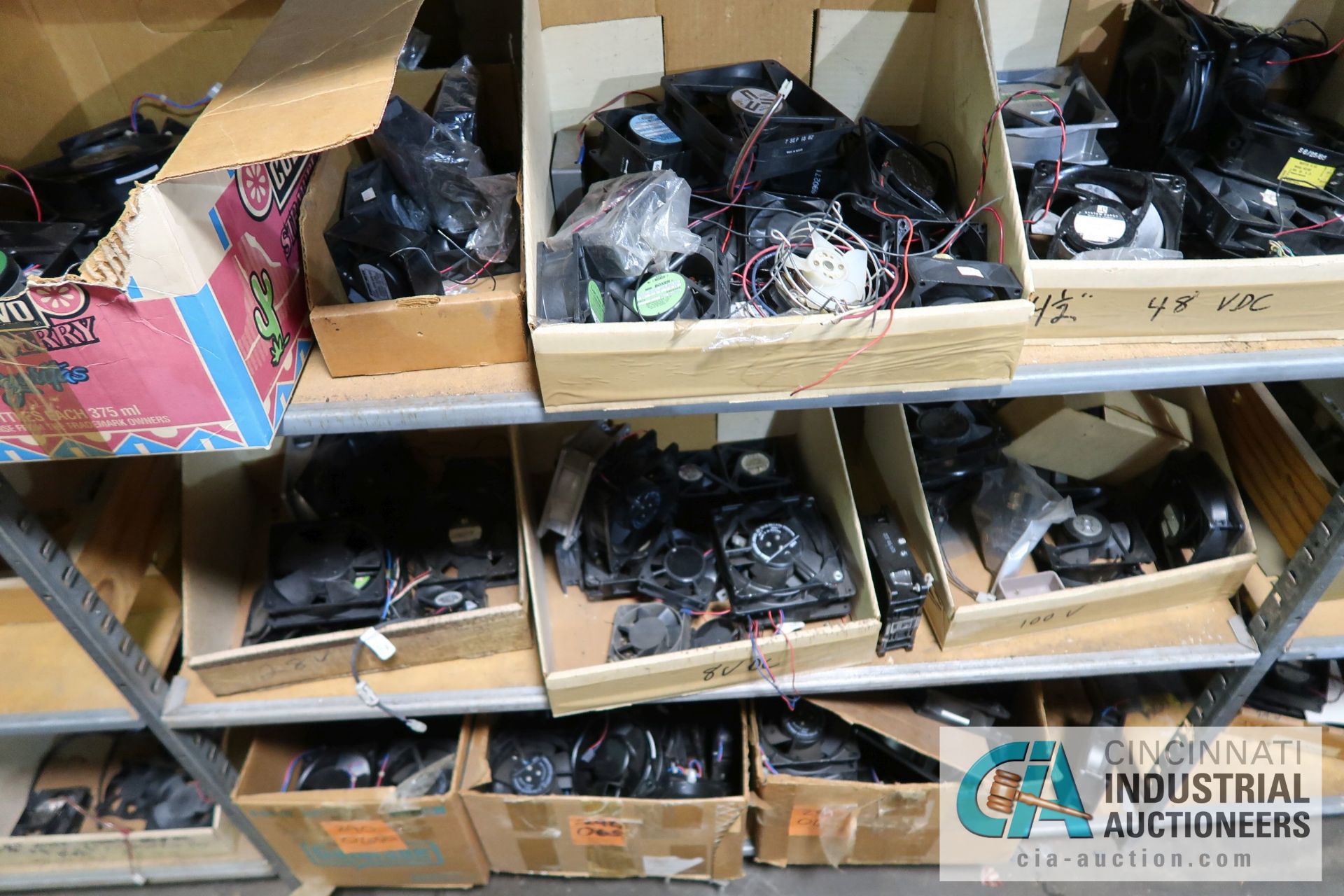 (LOT) LARGE QUANTITY OF COMPUTER FANS OF ALL SIZES ON (7) SECTIONS SHELVING - Image 14 of 27