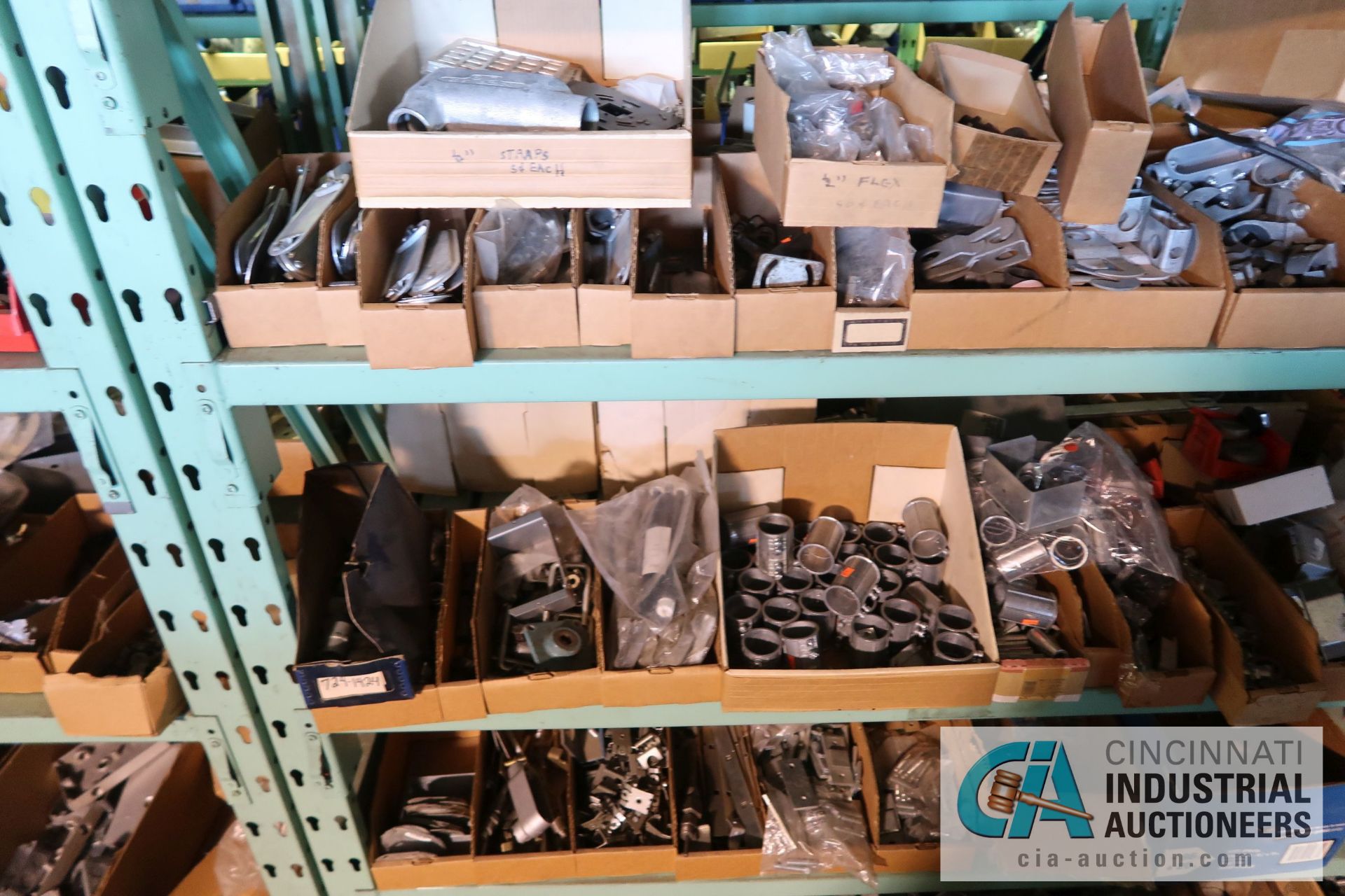 (LOT) CONTENTS OF (5) SECTIONS GREEN RACK AND STEEL TOTES - ALL ELECTRICAL CONTRACTORS ITEMS - - Image 23 of 47