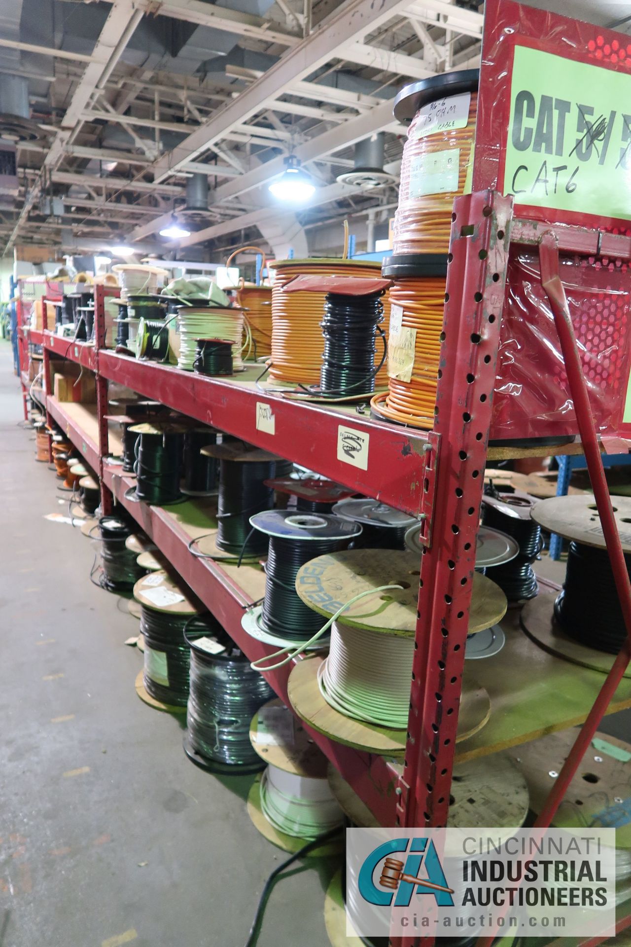 (LOT) LARGE QUANTITY OF COAX CABLE ON (3) SECTIONS RED RACK - APPROX. (130) SPOOLS - SOLD BY THE - Image 2 of 14