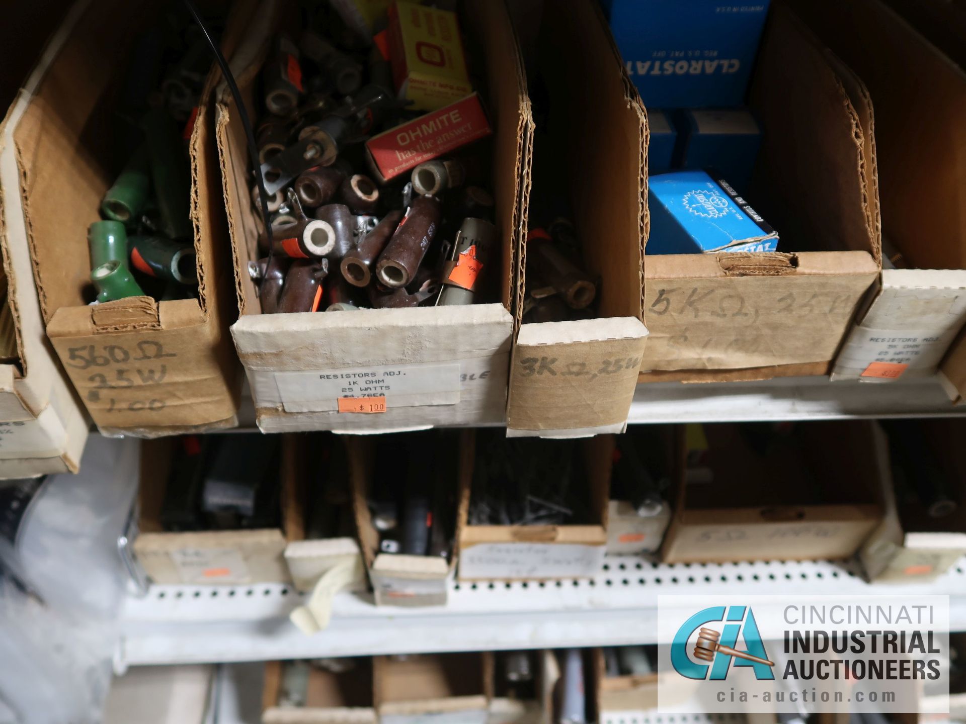 CONTENTS (9) DISPLAY RACKS INCLUDING CONNECTORS, COAXIALS, JACKS, FANS, CORDS, INSULATORS, - Image 34 of 63