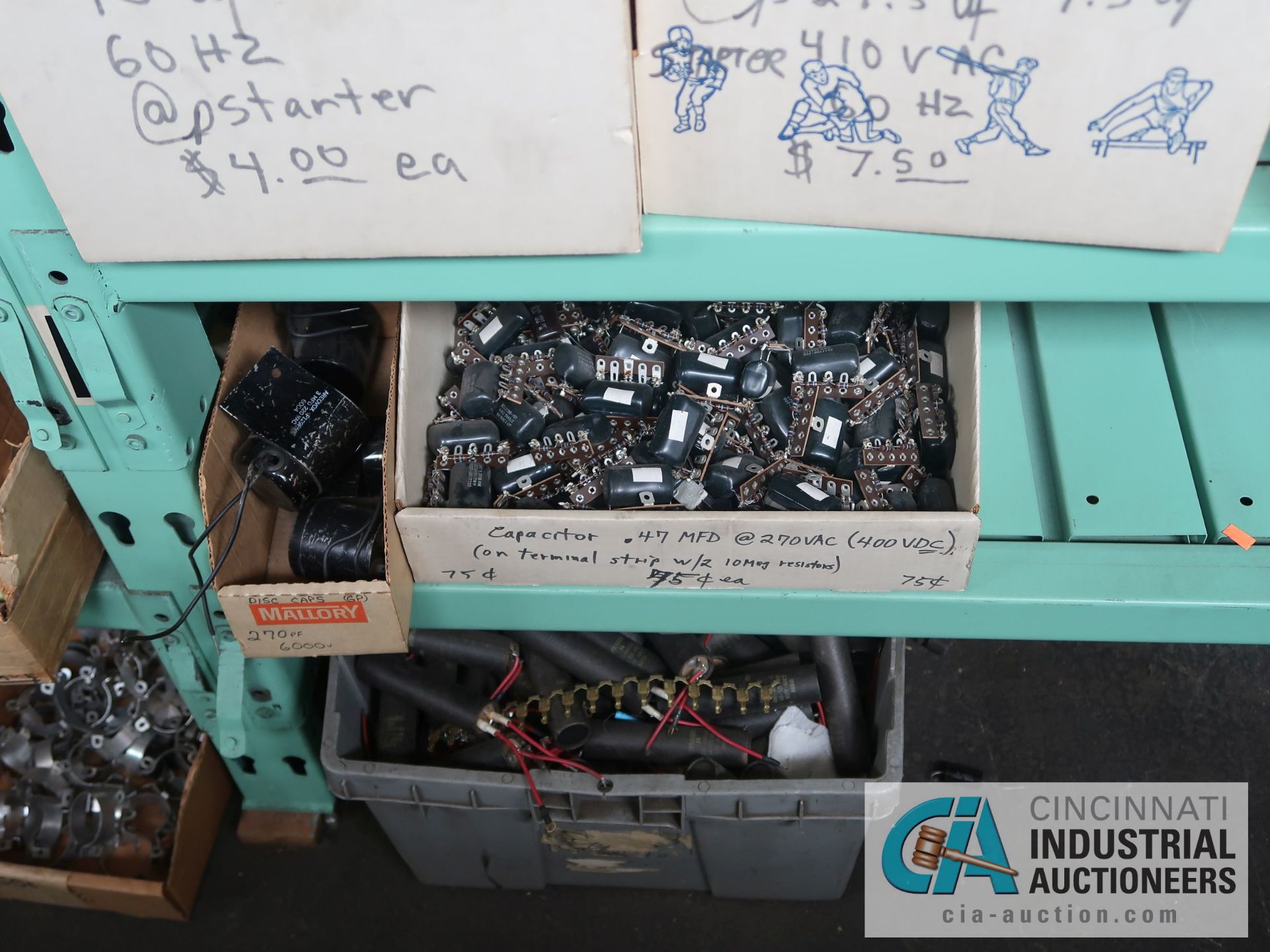 CONTENTS OF (5) RACKS INCLUDING MISCELLANEOUS CAPACITORS **NO RACKS** - Image 22 of 56