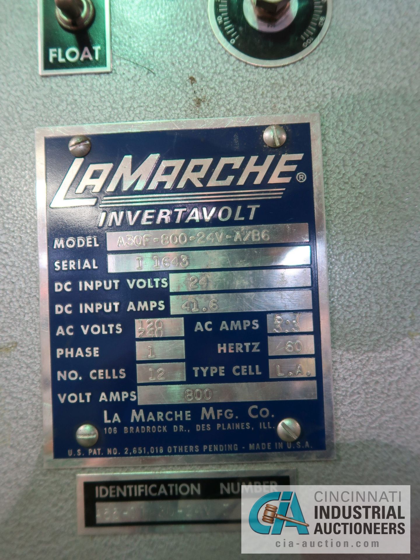 LAMARCHE MODEL A11-40-24V BATTERY CHARGERS **NO RACKS** - Image 3 of 5