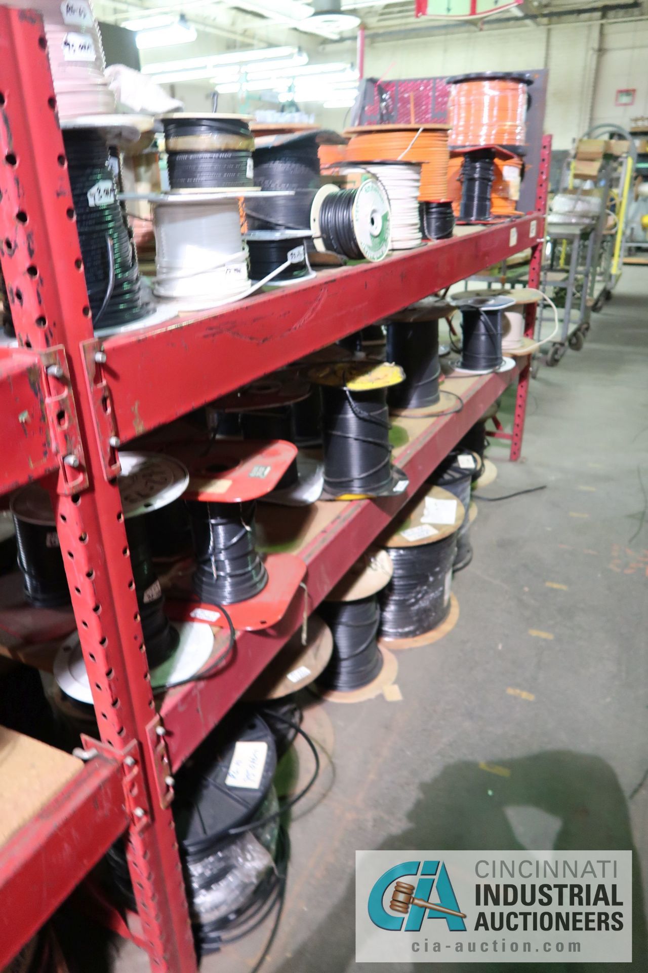 (LOT) LARGE QUANTITY OF COAX CABLE ON (3) SECTIONS RED RACK - APPROX. (130) SPOOLS - SOLD BY THE - Image 14 of 14