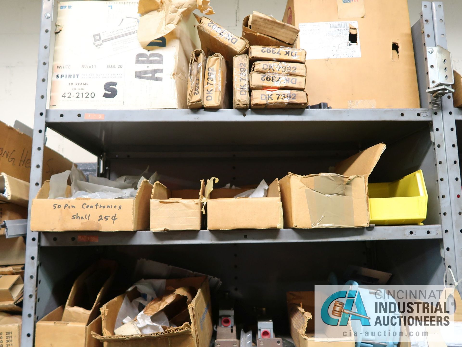 CONTENTS OF (7) SHELVES INCLUDING MISCELLANEOUS BRACKETS, CLAMPS, HINGES **NO SHELVES** - Image 8 of 19