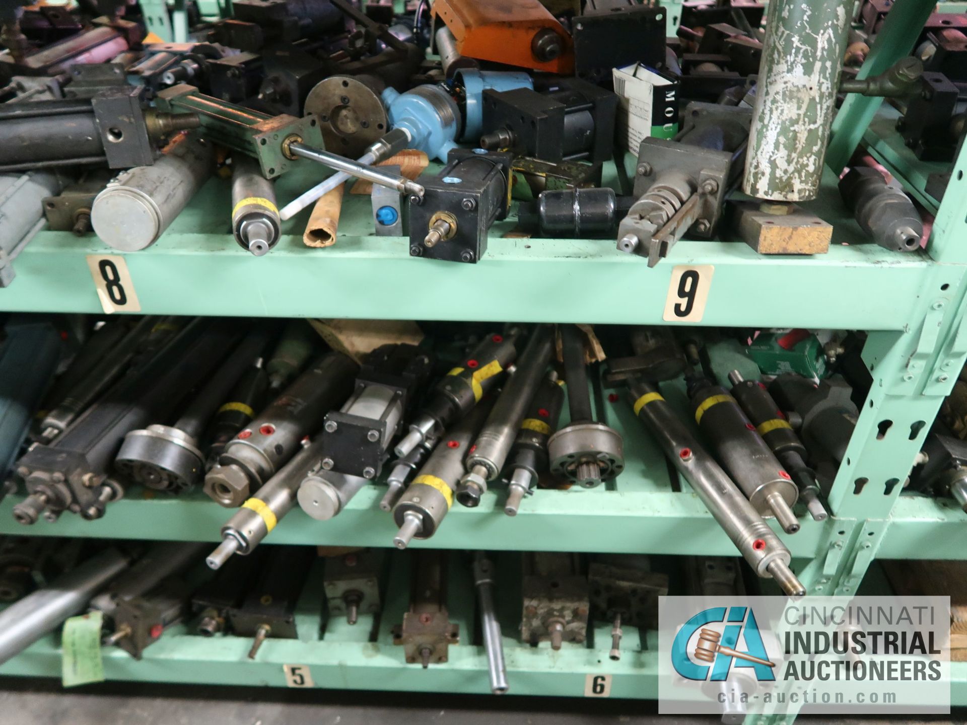 CONTENTS OF (6) RACKS INCLUDING MISCELLANEOUS PNEUMATIC CYLINDERS **NO RACKS** - Image 22 of 29