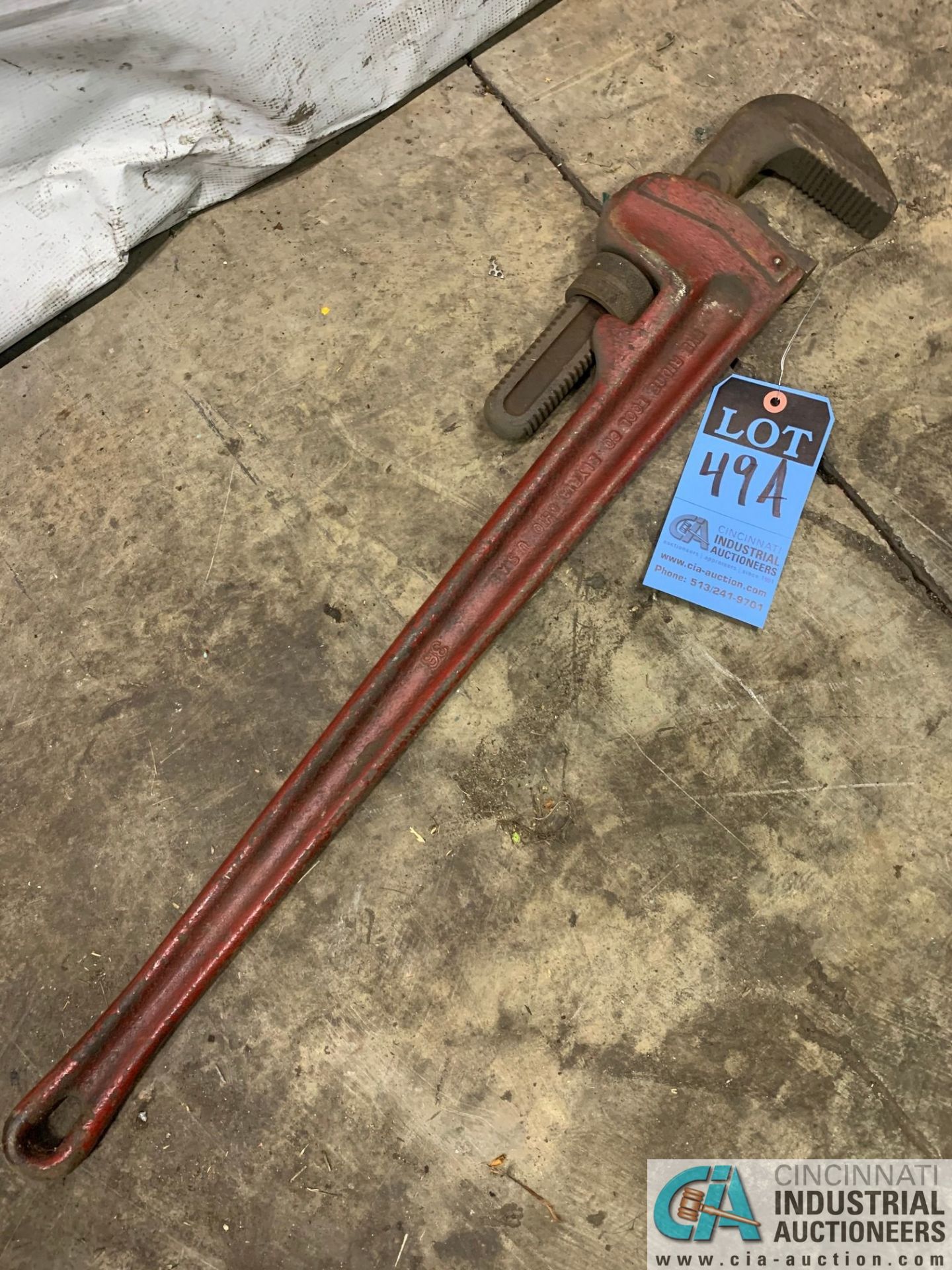 36" RIDGID ADJUSTABLE PIPE WRENCH **LOCATED AT 1400 OAK ST., TOLEDO, OHIO**