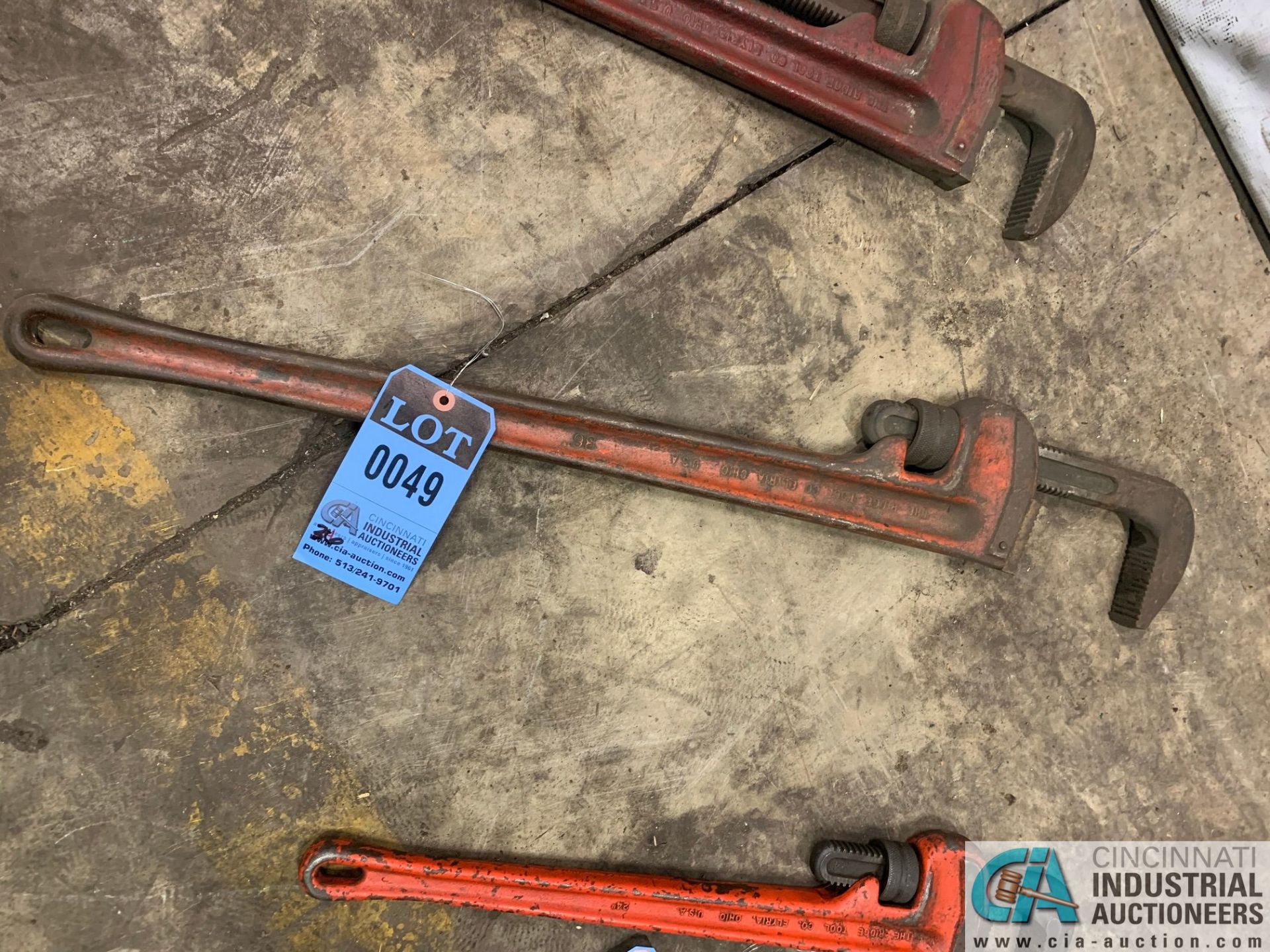 36" RIDGID ADJUSTABLE PIPE WRENCH **LOCATED AT 1400 OAK ST., TOLEDO, OHIO**