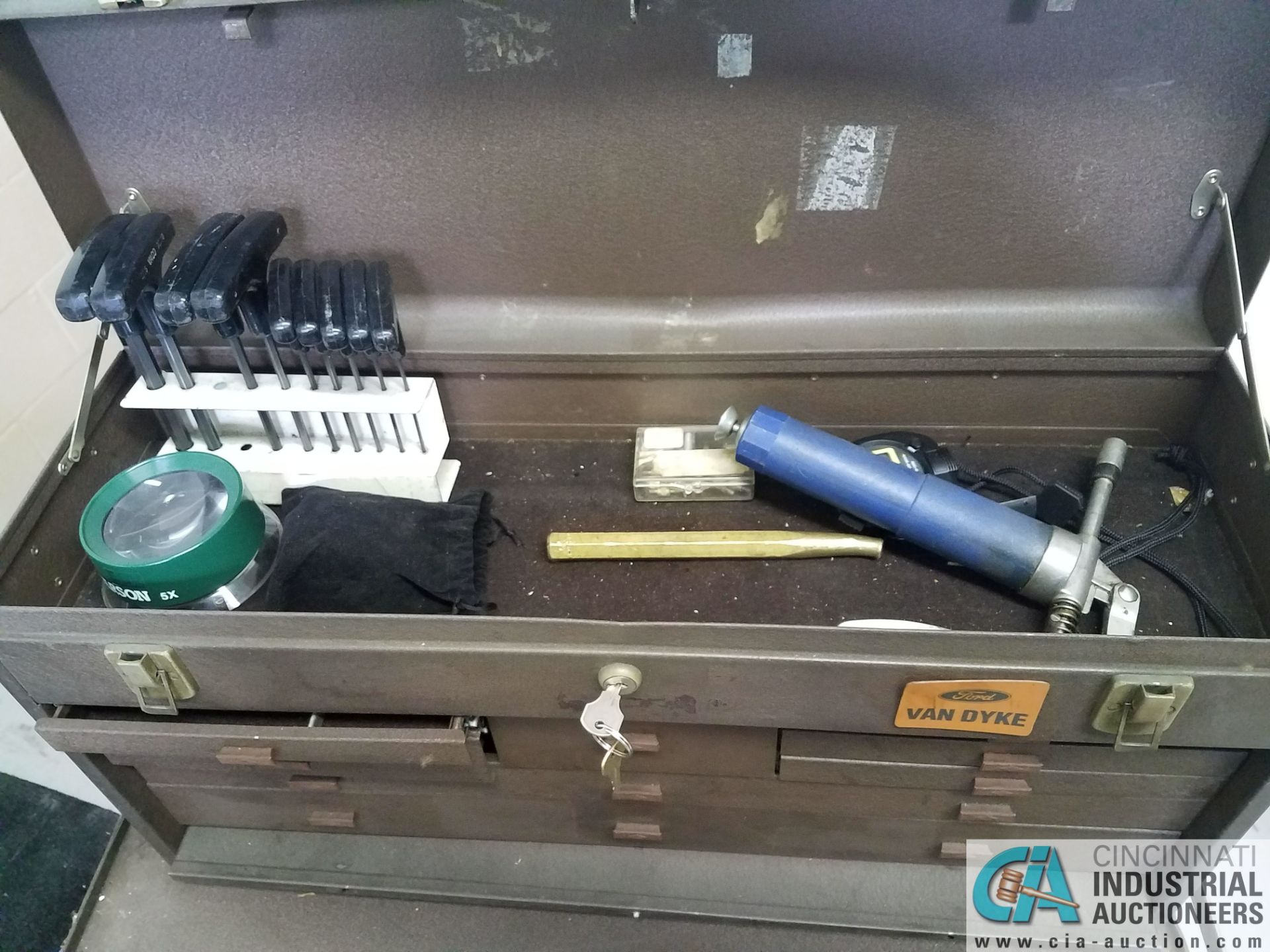 12-DRAWER KENNEDY PORTABLE TOOLBOX WITH CONTENTS, COMBO AND HEX WRENCHES, SCREWDRIVERS, C-CLAMPS, - Image 2 of 6