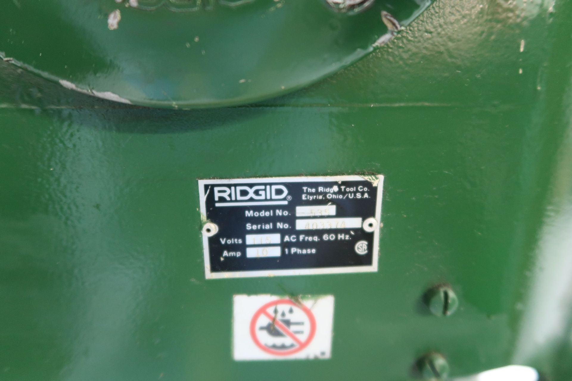 RIDGID MODEL 535 PORTABLE ELECTRIC PIPE THREADER; S/N 403374 - Image 5 of 6