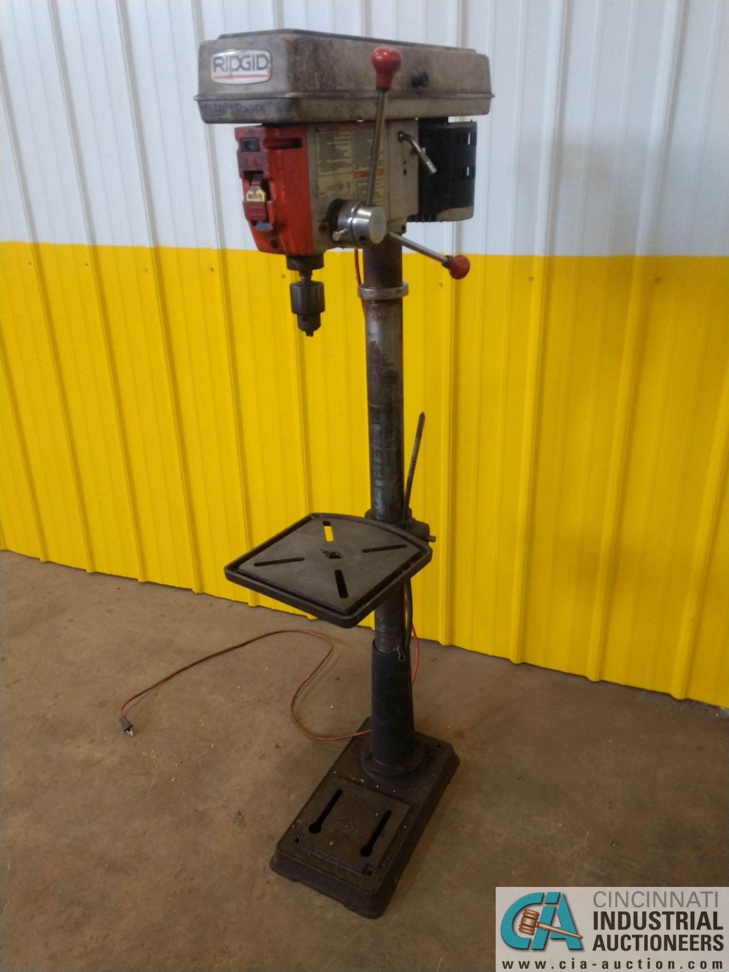 15" RIDGID MODEL DP1500 SINGLE SPINDLE DRILL **LOCATED AT 1400 OAK ST., TOLEDO, OHIO**