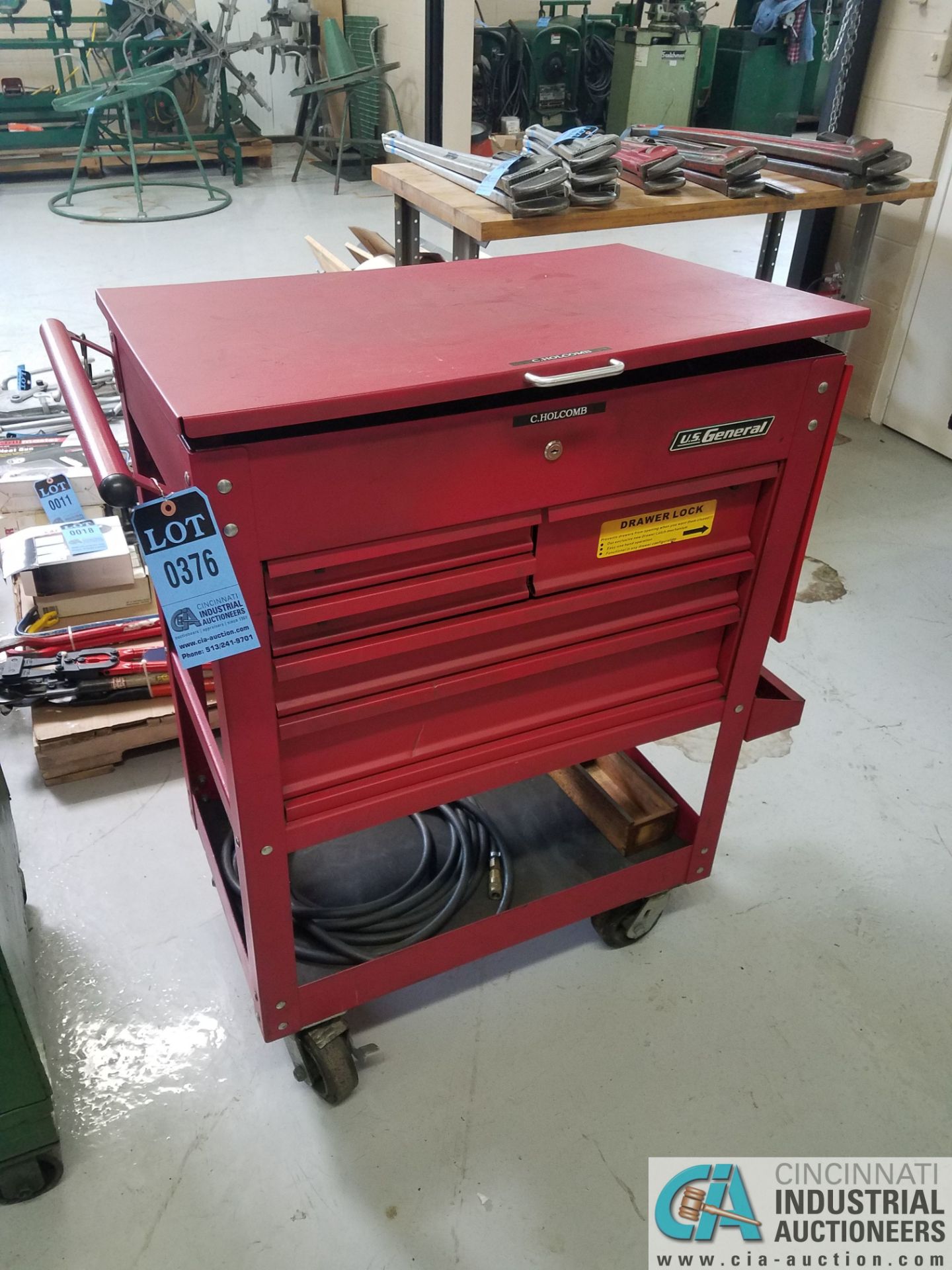 6-DRAWER US GENERAL PORTABLE TOOLBOX WITH CONTENTS; COMBO WRENCHES, SOCKETS, TRANSFER PUNCHES,