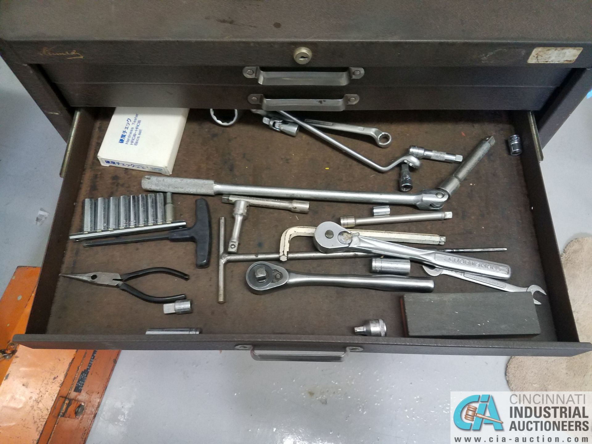 12-DRAWER KENNEDY PORTABLE TOOLBOX WITH CONTENTS, COMBO AND HEX WRENCHES, SCREWDRIVERS, C-CLAMPS, - Image 4 of 6