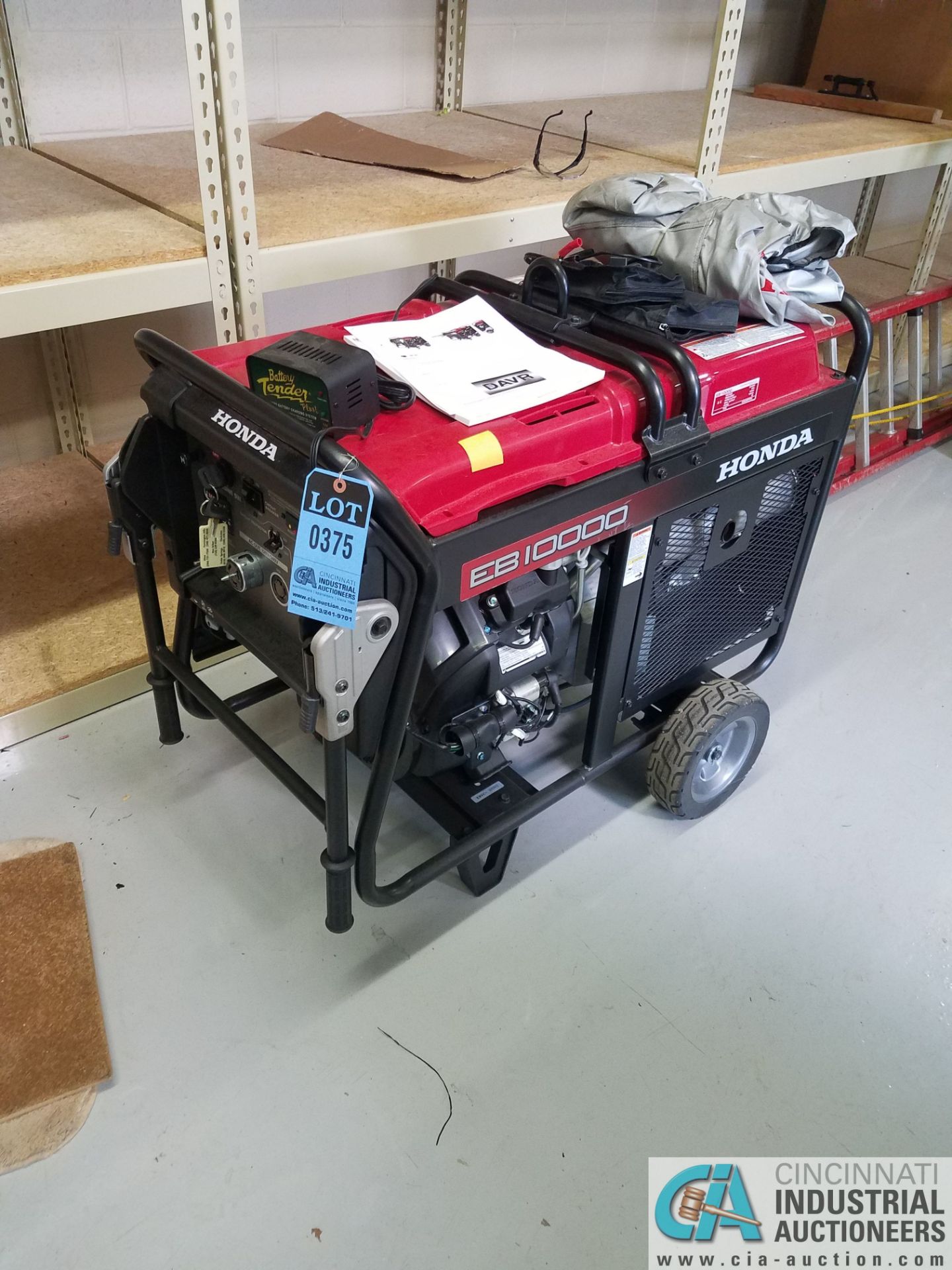 10,000 WATT HONDA MODEL EB10000 GASOLINE PORTABLE GENERATOR SET; S/N EBVC-1003372, ELECTRIC START,