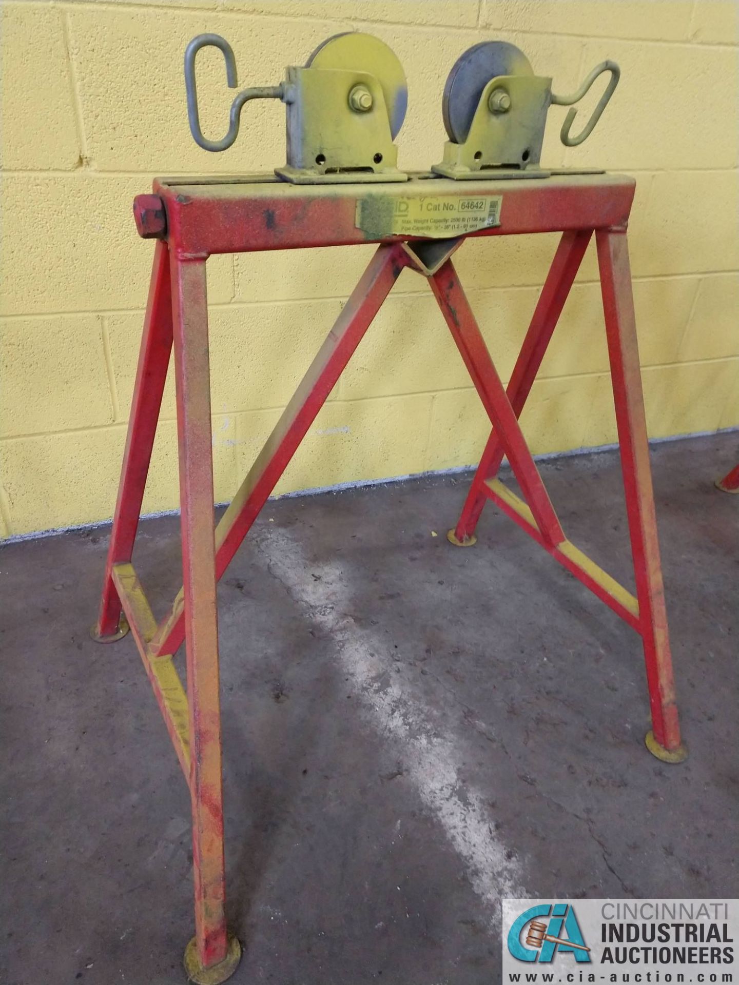 2,500 LB. RIDGID MODEL AR-99 ADJUSTABLE STAND WITH STEEL ROLLERS **LOCATED AT 1400 OAK ST.,