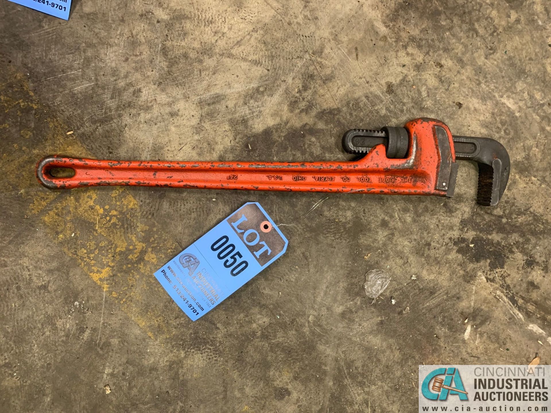 24" RIDGID ADJUSTABLE PIPE WRENCH **LOCATED AT 1400 OAK ST., TOLEDO, OHIO**