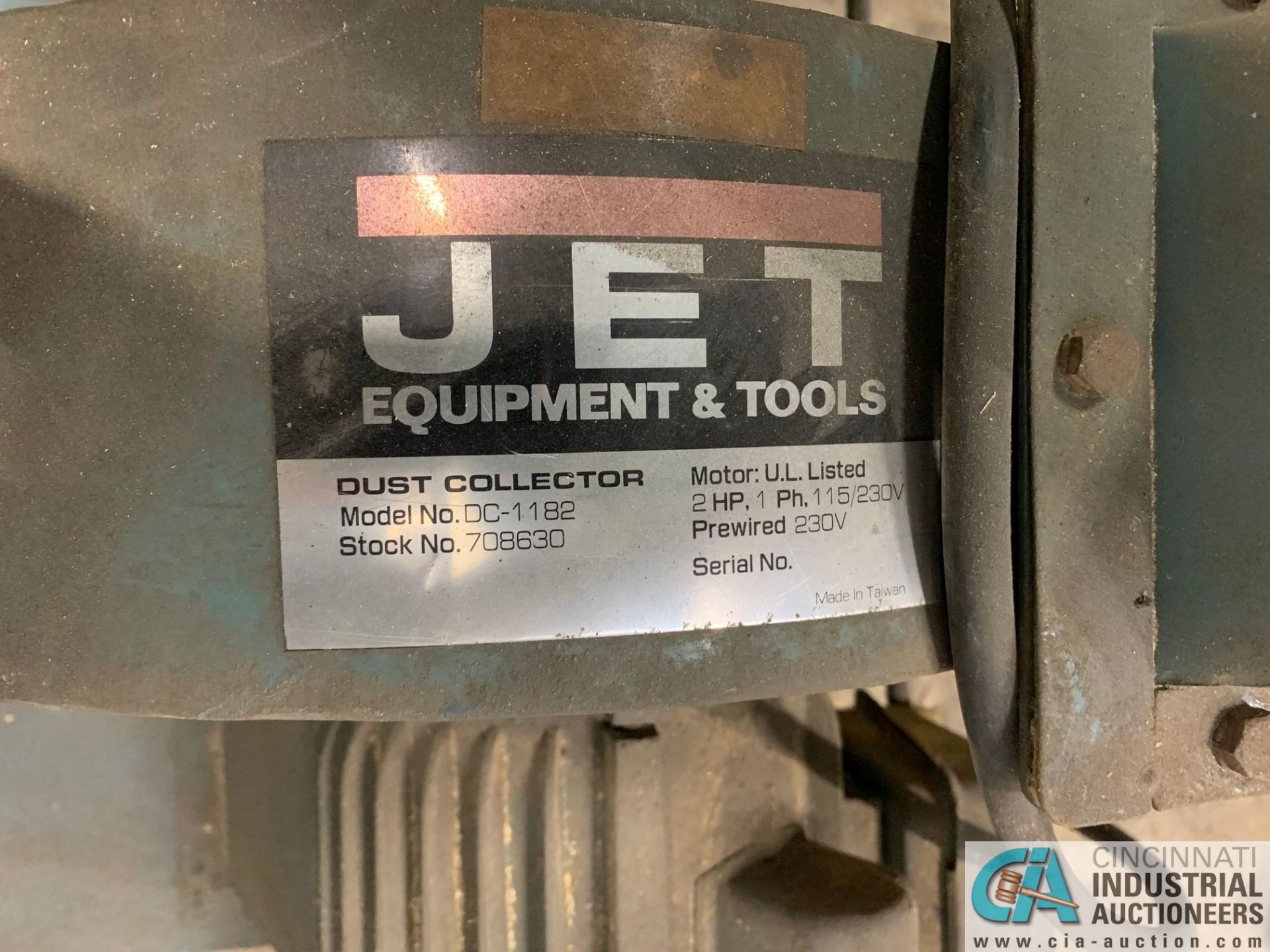 2 HP JET MODEL DC-1182 DUST COLLECTOR **LOCATED AT 1400 OAK ST., TOLEDO, OHIO** - Image 3 of 3