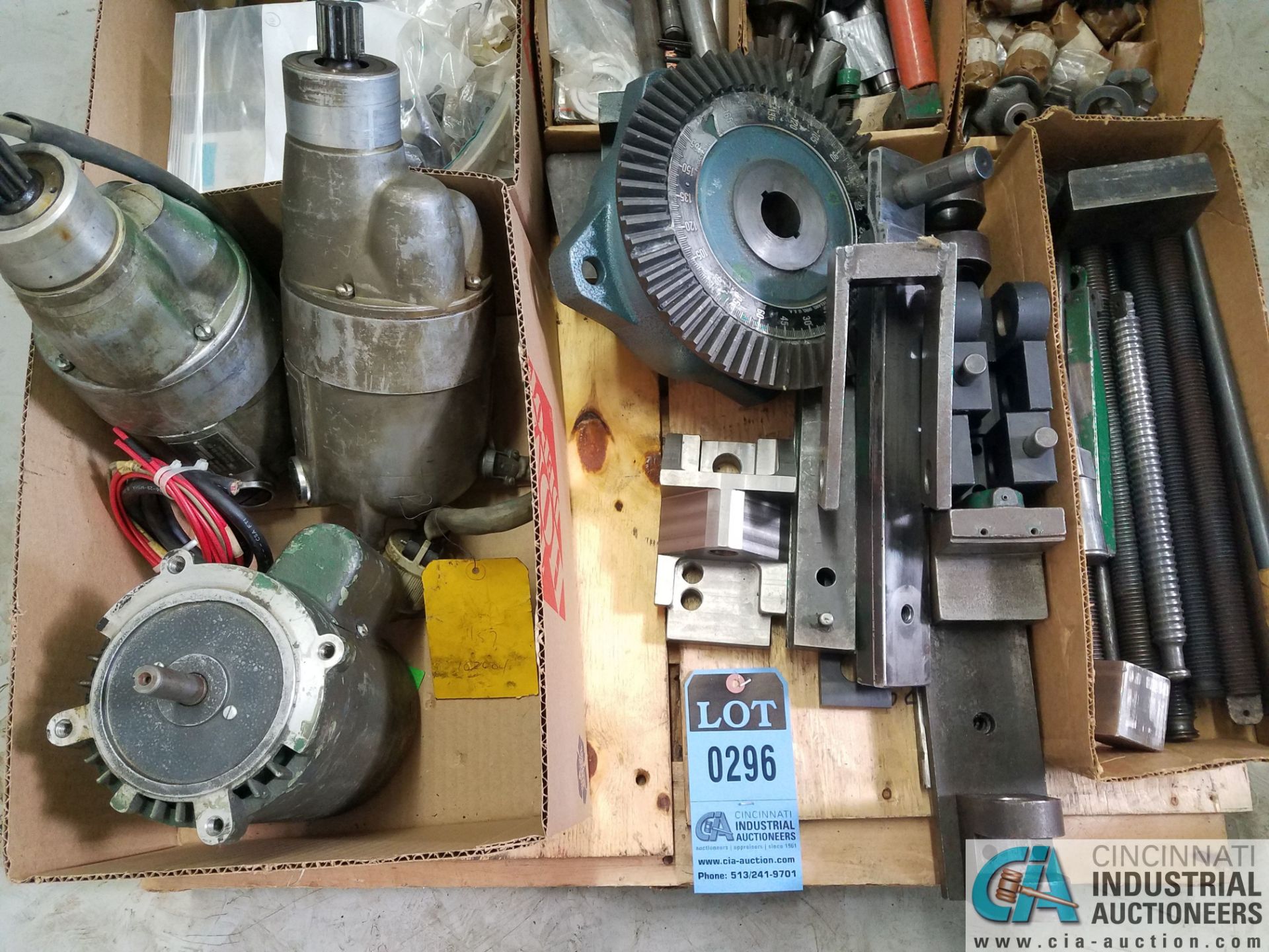 (LOT) MACHINE REPAIR PARTS, DRY MOTORS SAFETY SWITCHES, BEARING, REAMERS, GEARS, KING PINS AND - Image 3 of 3