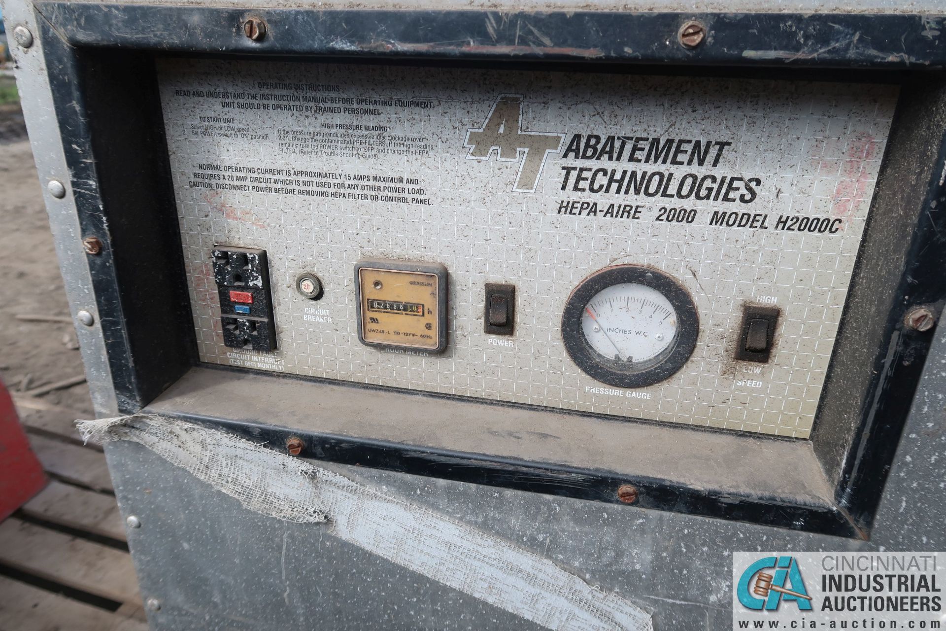 ABATEMENT TECHNOLOGIES MODEL H2000C HEPA-AIRE FILTRATION SYSTEM - Image 2 of 3