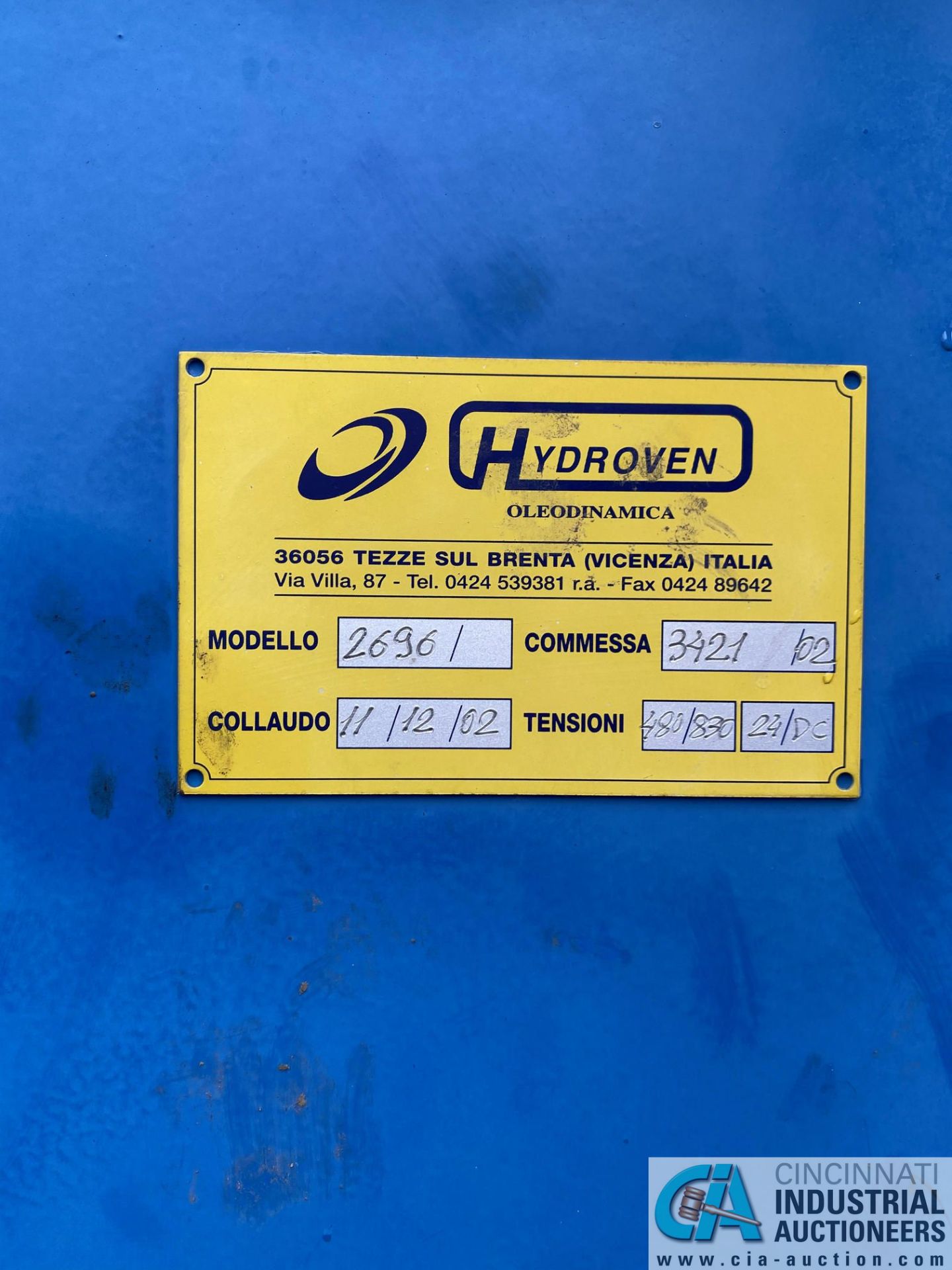 100 HP HYDROVEN MODEL 2696 HYDRAULIC PUMP, HYDRAULIC POWER UNIT - Image 2 of 5