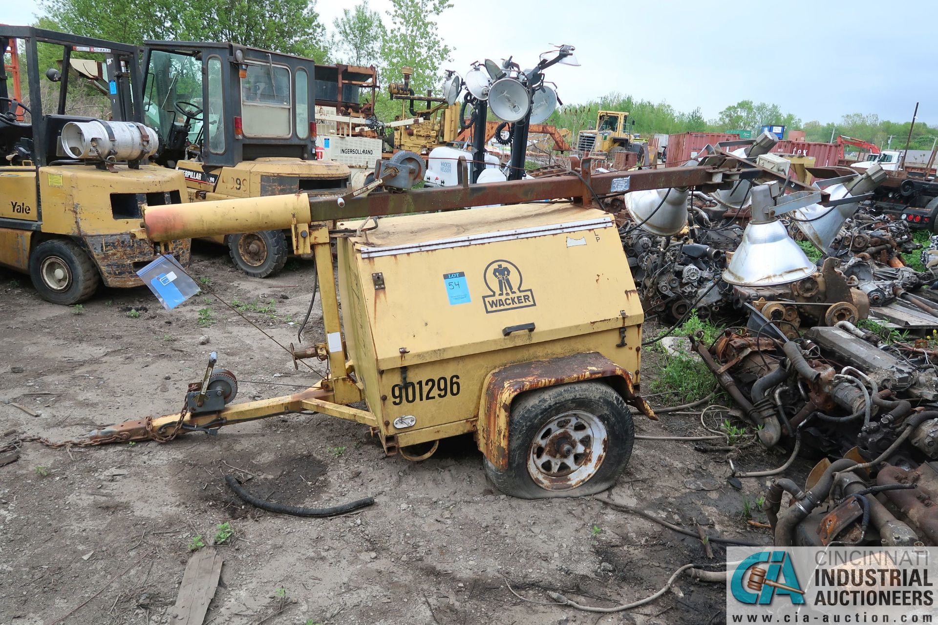 WACKER MODEL LT4 TRAILER MOUNTED DIESEL POWERED 4-LIGHT LIGHT TOWER; S/N 757001023, KUBOTA D850 - Image 3 of 7