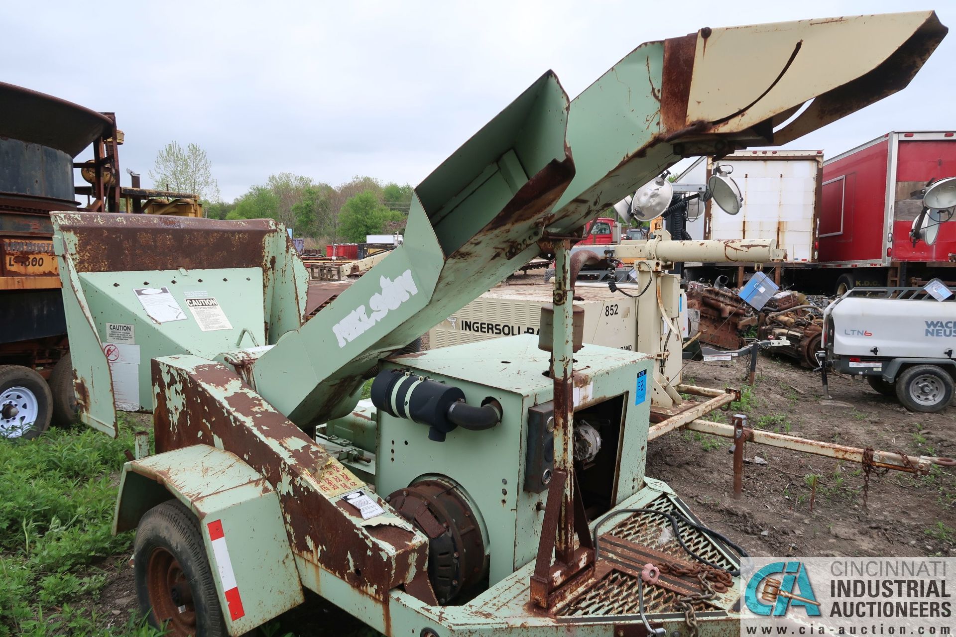 WOODCHUCK HD FRAME MODEL 12 ROTOR MODEL TRAILER MOUNTED DIESEL POWERED WOOD CHIPPER; S/N - Image 2 of 10