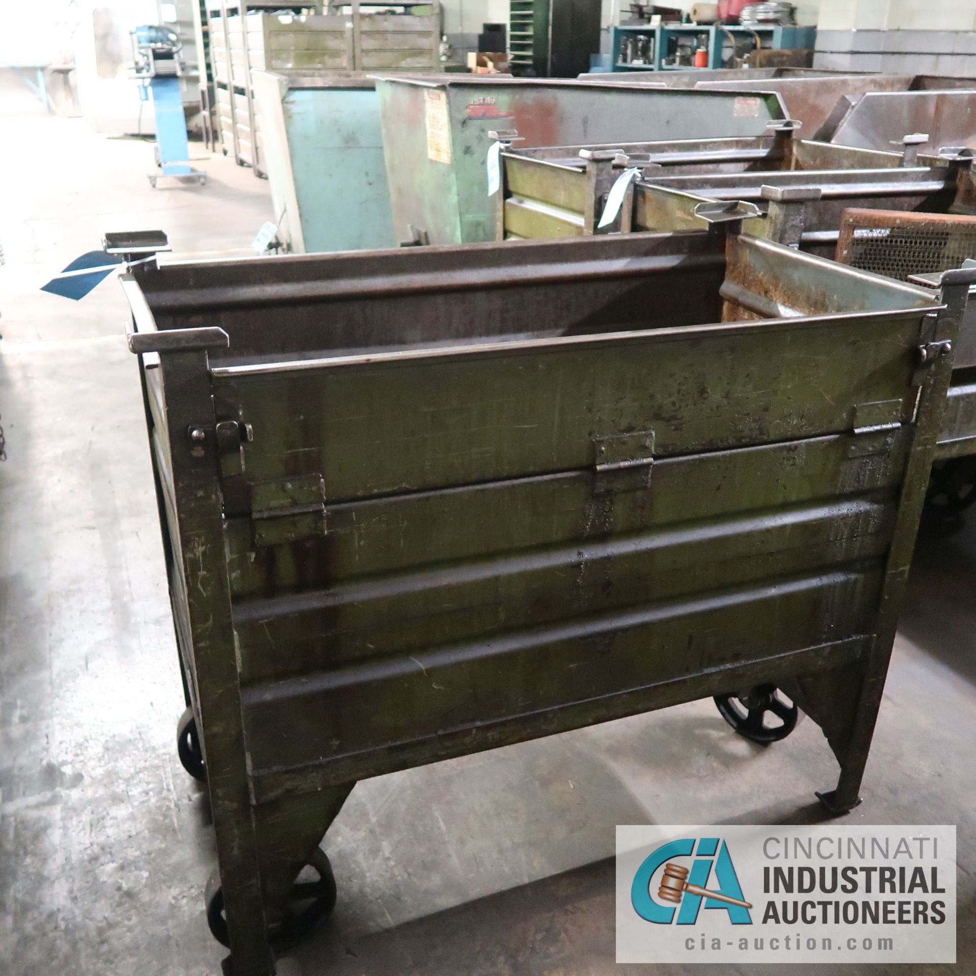 48" X 26" X 42" PORTABLE STACKABLE STEEL BIN - Image 2 of 2