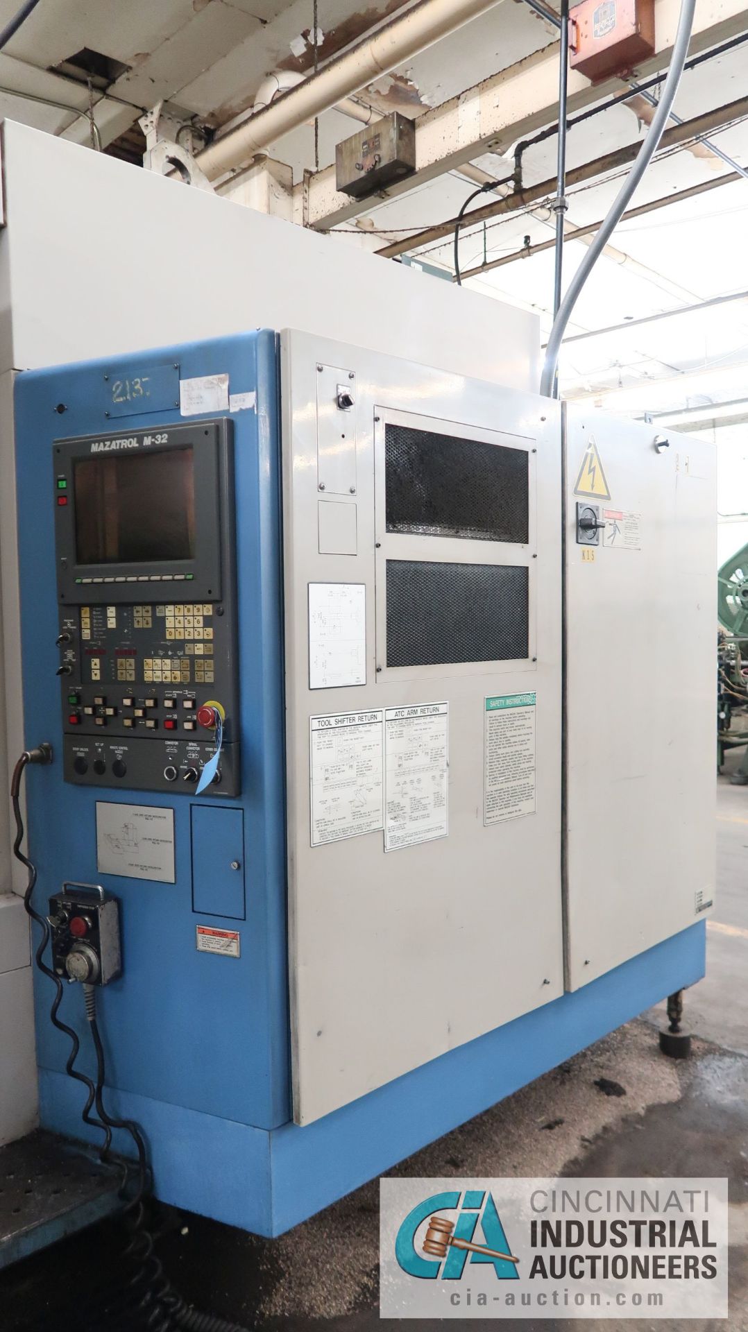 MAZAK MODEL ULTRA 550 CNC HORIZONTAL MACHINING CENTER; S/N 114464, MAZATROL M32 CONTROL, (2) 19" x - Image 10 of 34