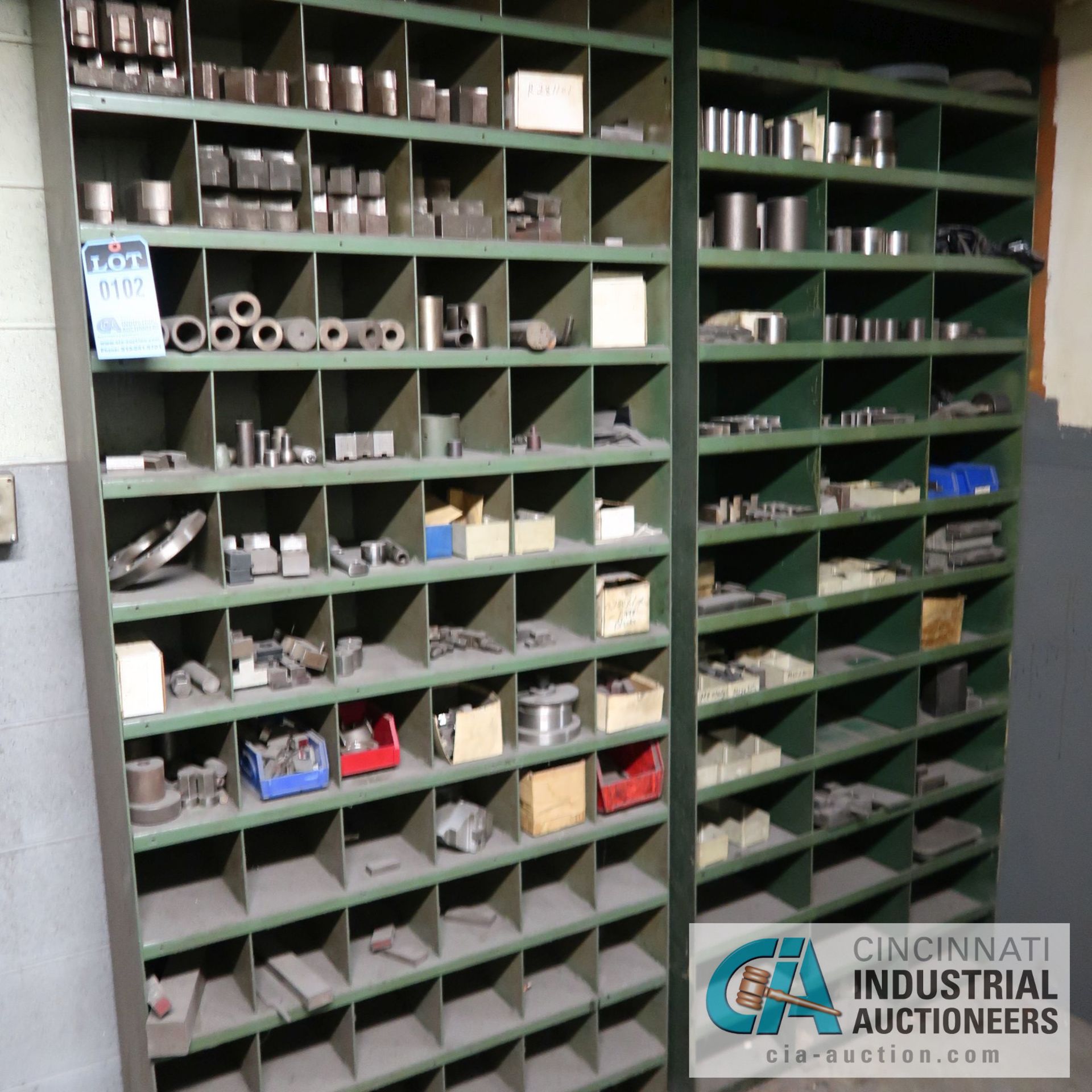 PIGEON HOLE CABINETS W/ MISC. TOOLS & HARDWARE