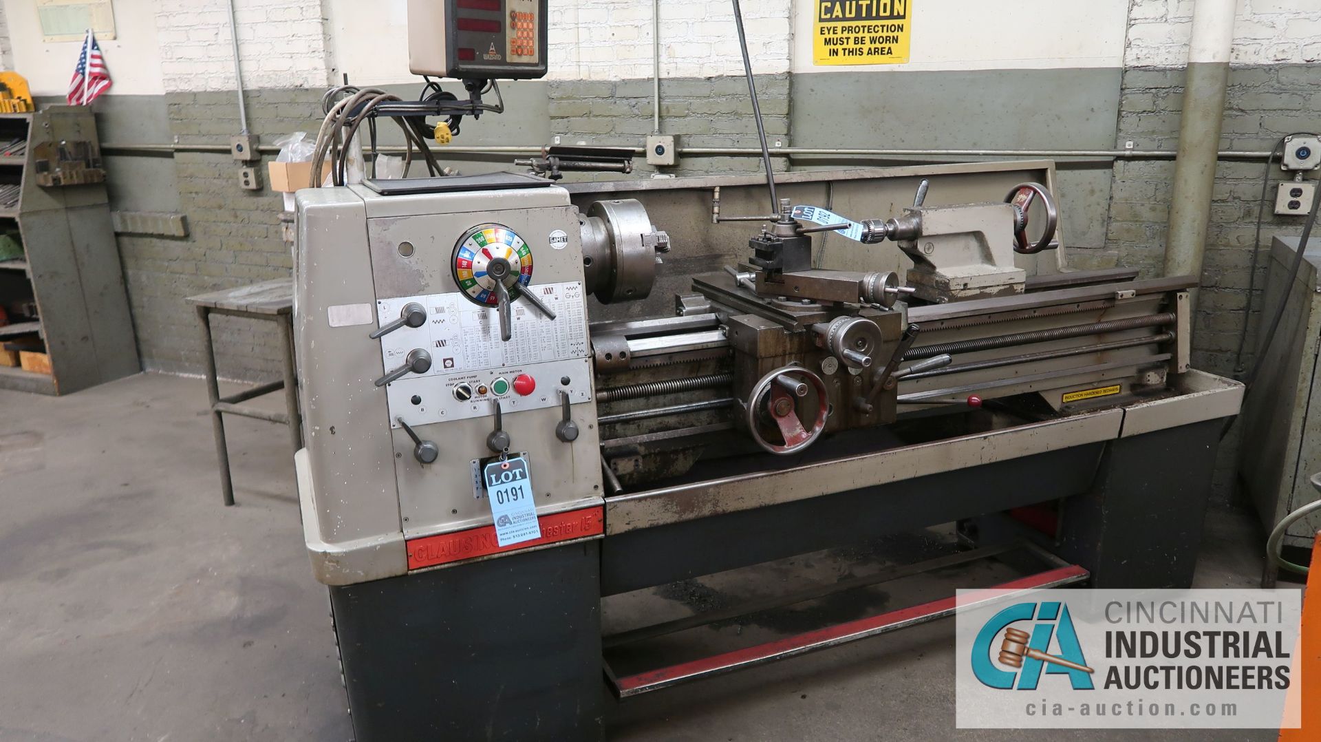 15" X 50" CLAUSING ENGINE LATHE; SPINDLE SPEED 25 - 2,000 RPM, 9" 3-JAW CHUCK, TAILSTOCK, ANILAM