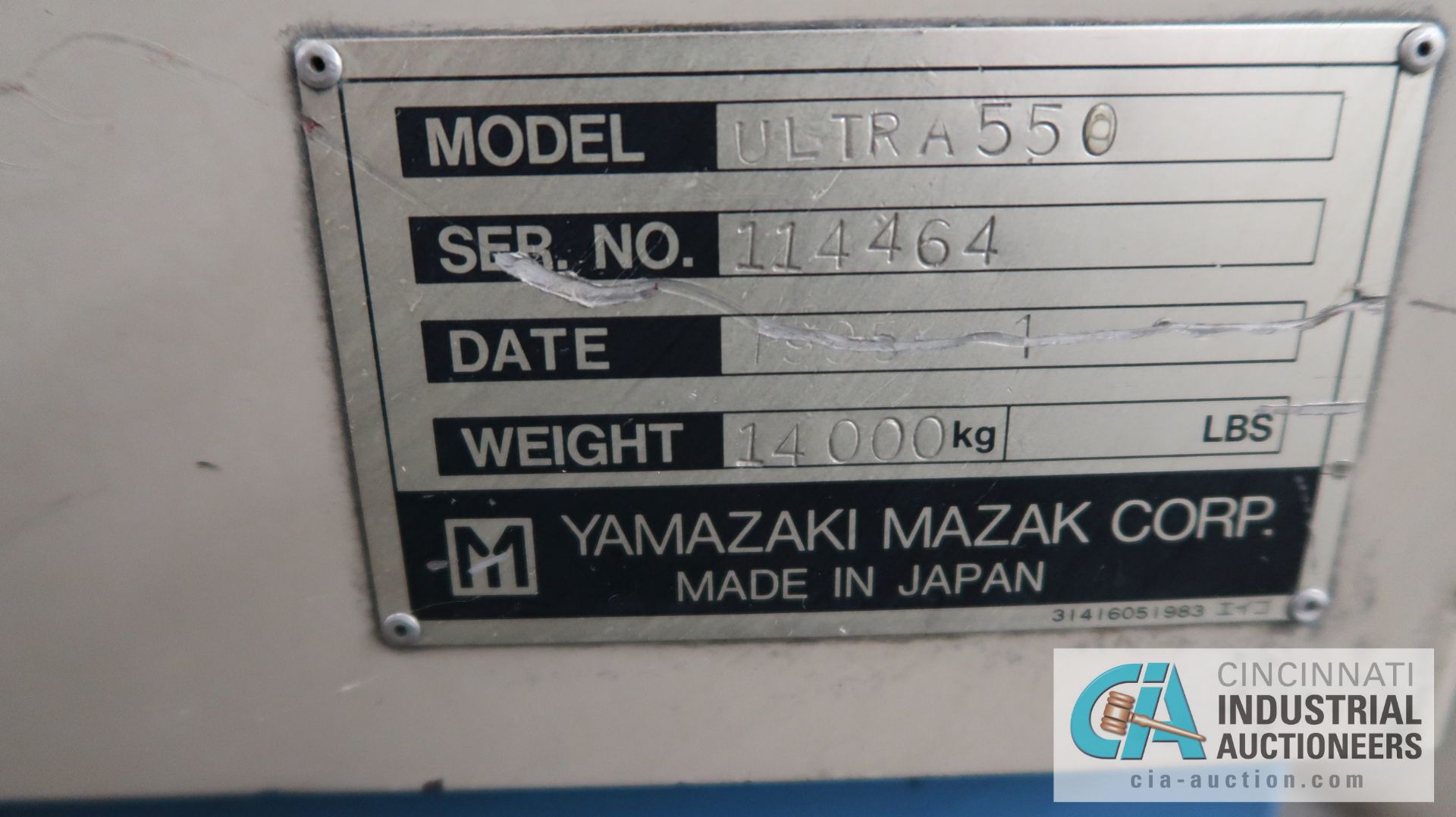 MAZAK MODEL ULTRA 550 CNC HORIZONTAL MACHINING CENTER; S/N 114464, MAZATROL M32 CONTROL, (2) 19" x - Image 21 of 34