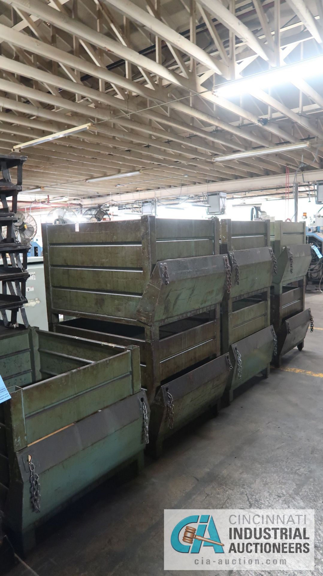 39" X 31" X 30" STACKABLE CORRUGATED STEEL BINS W/ END DUMPERS - Image 2 of 4