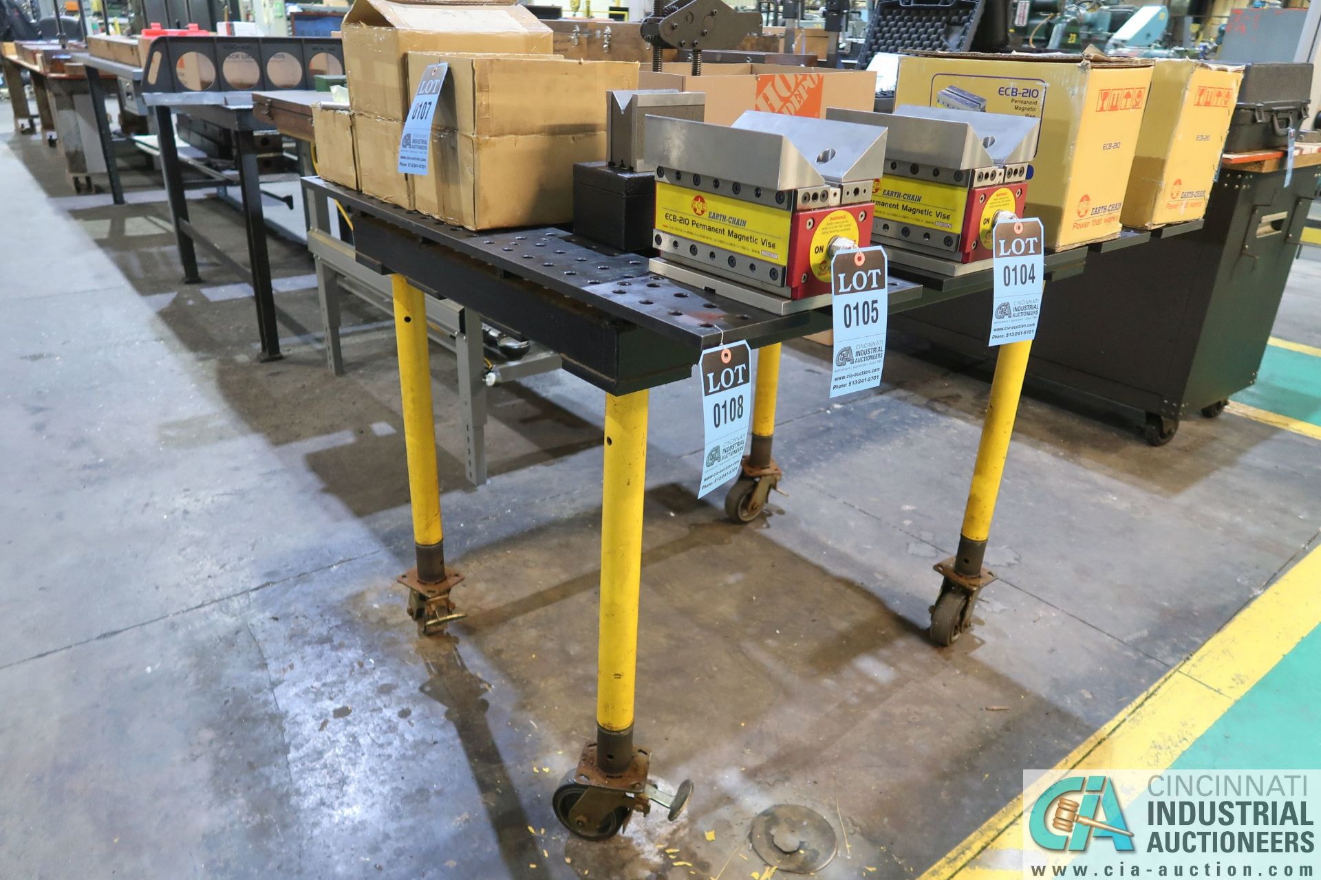 46" X 46" PRECISION WELDING / FIXTURE TABLE, 5/8" DRILLED HOSE IN 2" GRIND **DELAY REMOVAL**