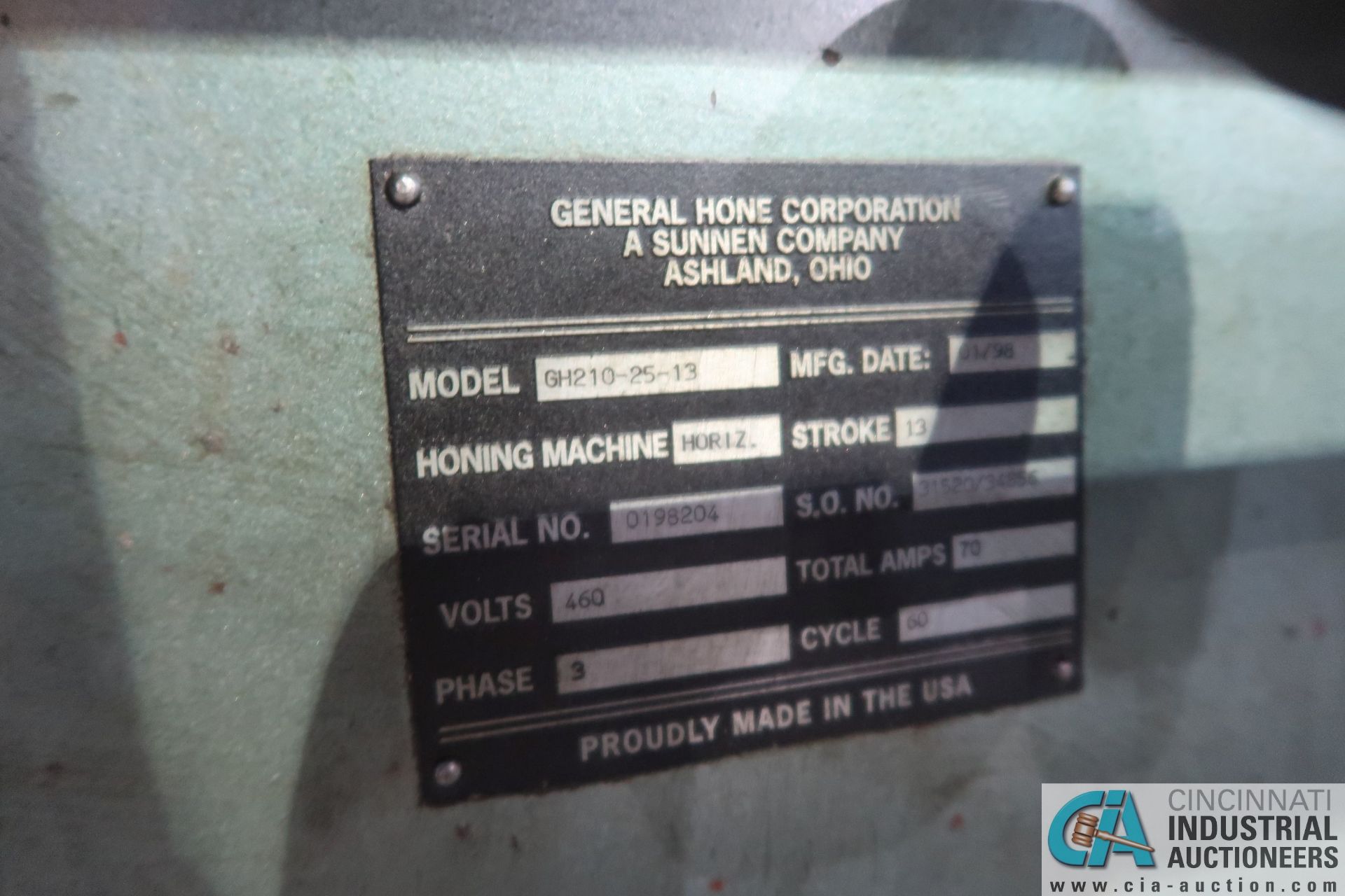 GENERAL HONE MODEL GH210-25-13 PROGRAMMABLE HORIZONTAL HONE; S/N 0198204, 1" - 12" ID CAPACITY, - Image 7 of 17