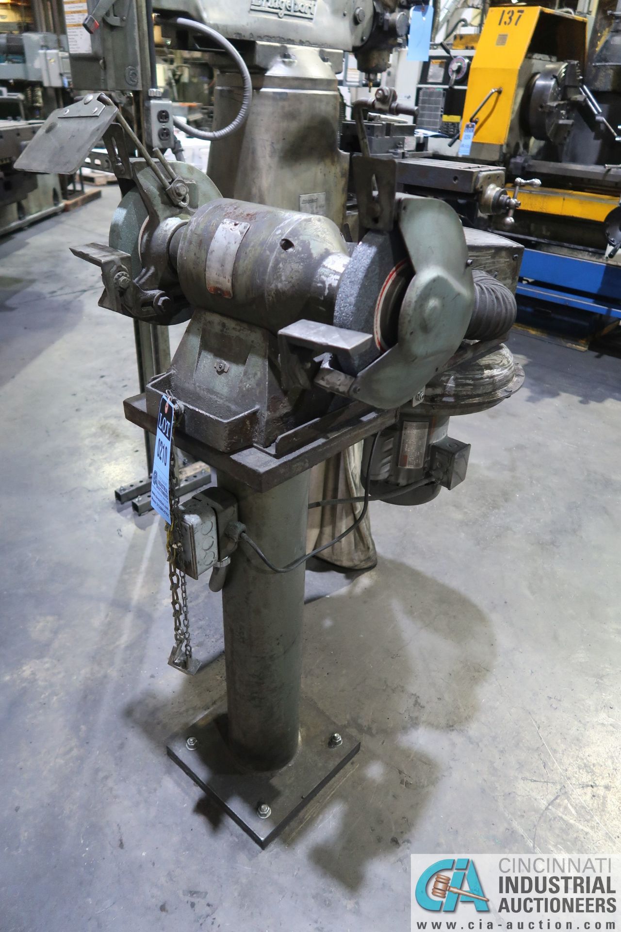 8" DOUBLE END STAND MOUNTED GRINDER WITH SINGLE BAG DUST COLLECTOR - Image 2 of 2