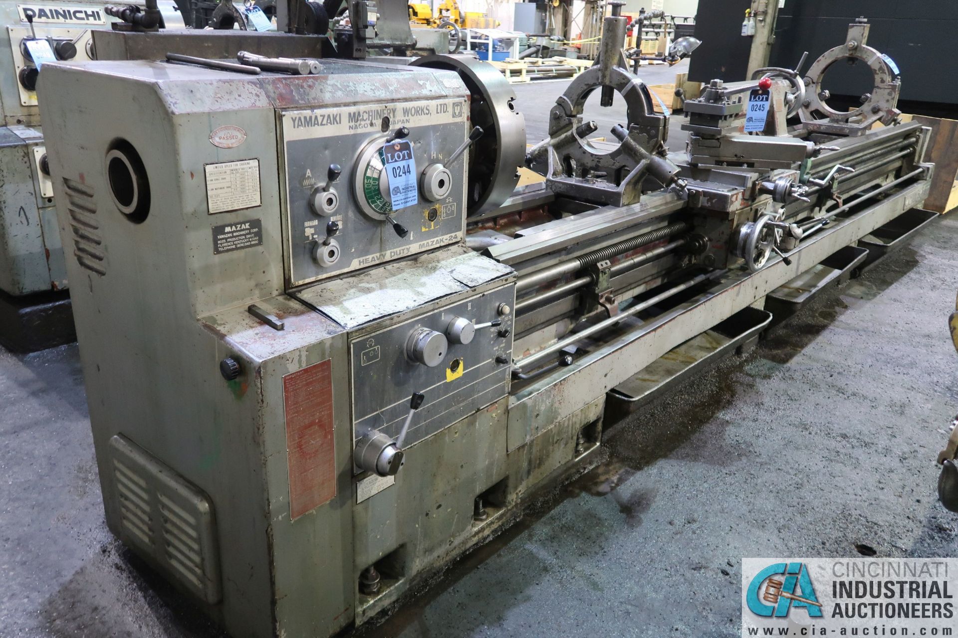 24" X 160" MAZAK MODEL 24-160 HEAVY DUTY GEARED HEAD ENGINE LATHE; S/N 43725W, 18" FOUR-JAW CHUCK, - Image 2 of 15