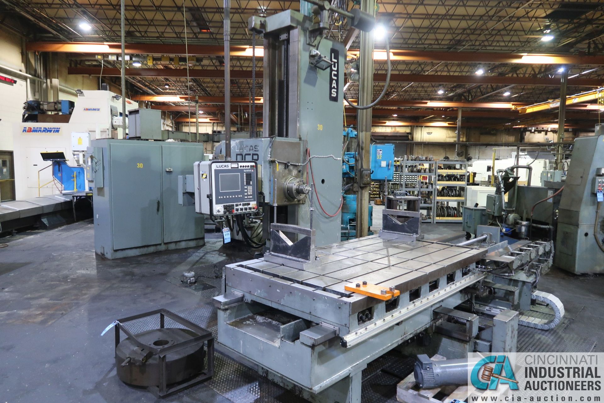 LUCAS MODEL 30-DCP76 CNC HORIZONTAL BORING MILL; S/N 30DC0510, 5' X 7' TABLE, DYNAPATH 50 CONTROL