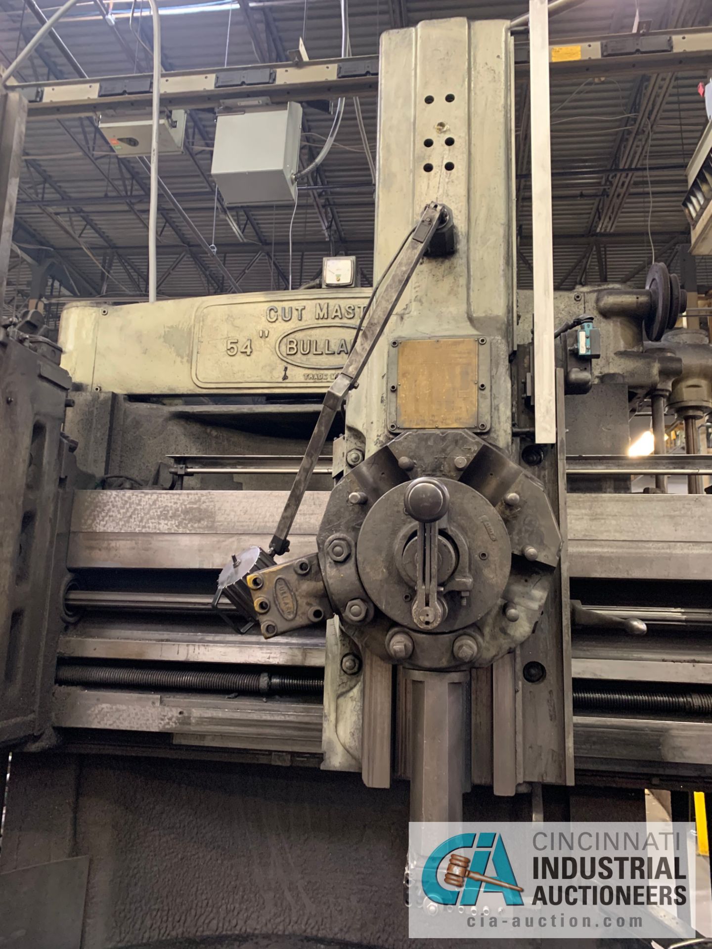 54" BULLARD CUTMASTER VERTICAL TURRET LATHE; S/N 24968, 54" CHUCK, (1) RAM HEAD, (1) TURRET HEAD, - Image 9 of 20