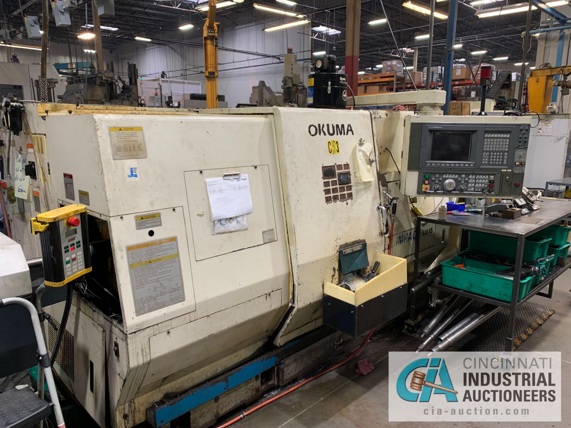 OKUMA MODEL LU15 CNC TURNING CENTER; S/N 0803, OSP7000L CONTROL