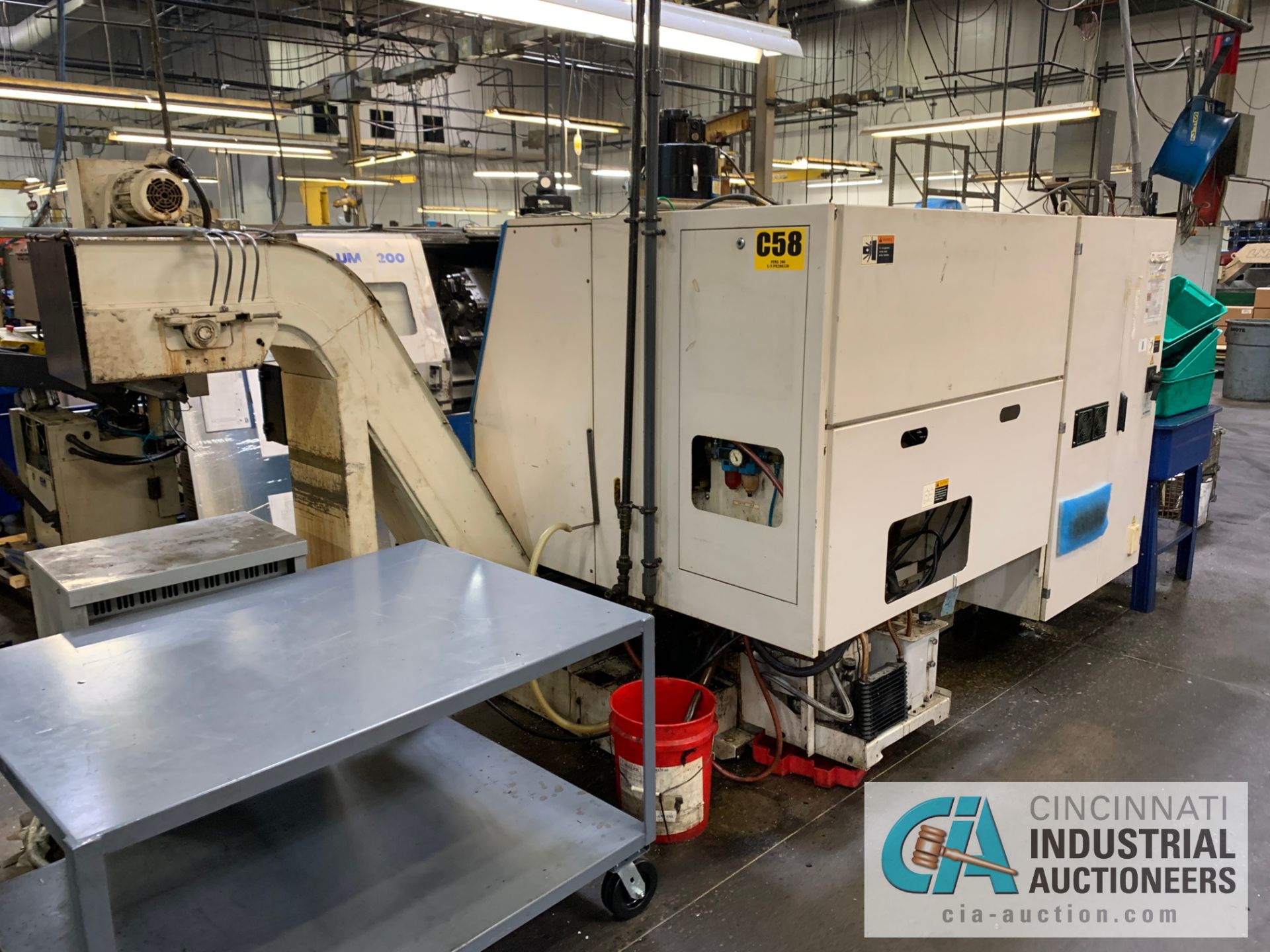 DAEWOO MODEL 200C CNC TURNING CENTER; S/N PM200550, 10" CHUCK, 10-STATION TURRET, TAILSTOCK, TURBO - Image 6 of 9