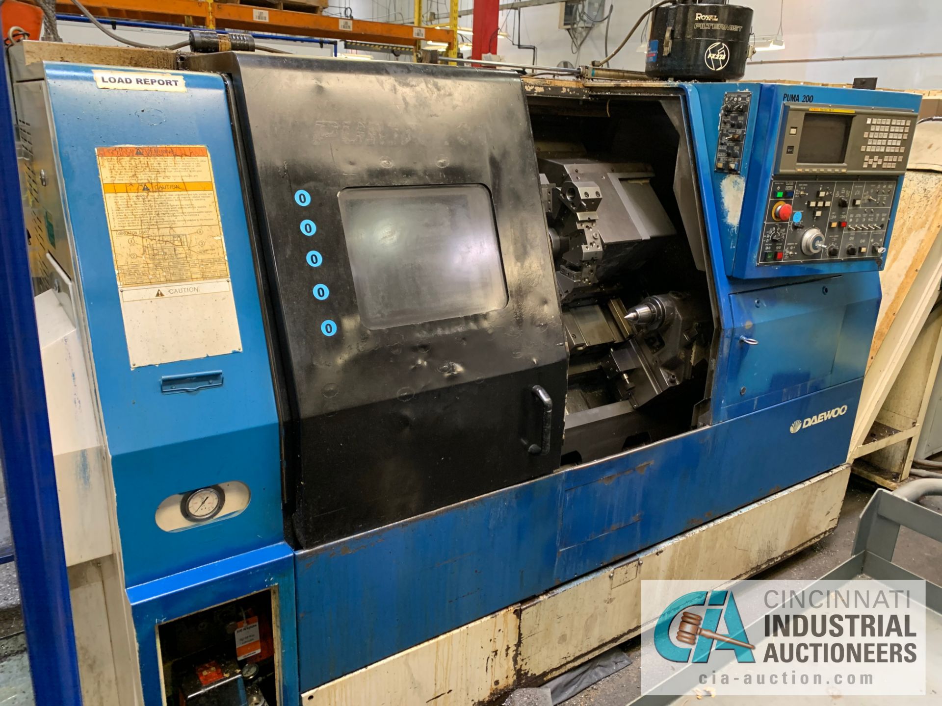 DAEWOO MODEL 200C CNC TURNING CENTER; S/N PM200550, 10" CHUCK, 10-STATION TURRET, TAILSTOCK, TURBO