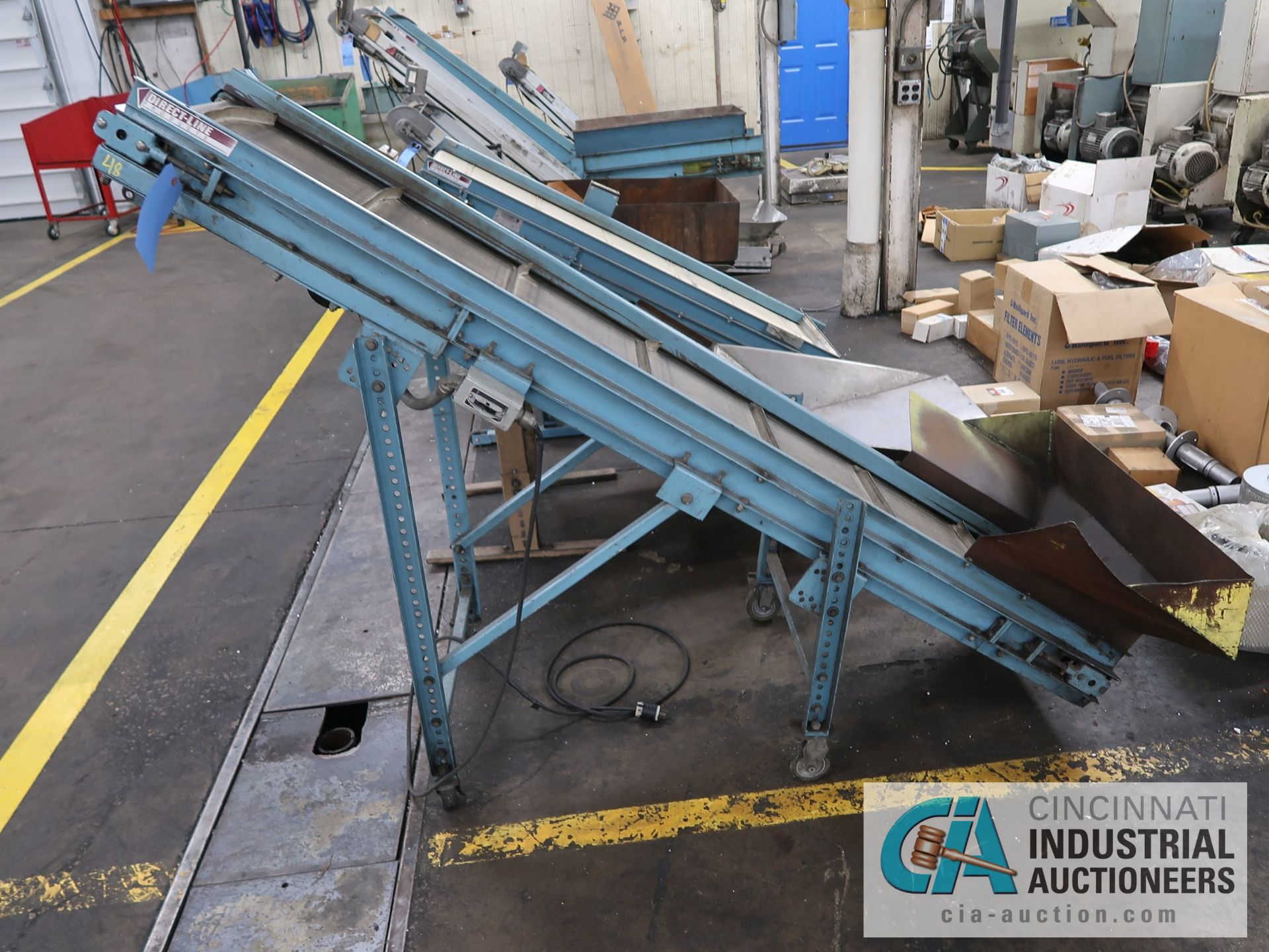 19" X 84" DIRECT-LINE RUBBER BELT INCLINE CONVEYOR; S/N D1068