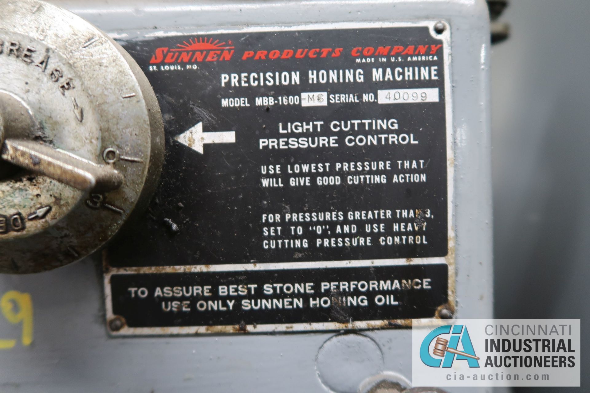 SUNNEN MBB-1600-M6 PRECISION HONING MACHINE; S/N 40099 - Image 5 of 5